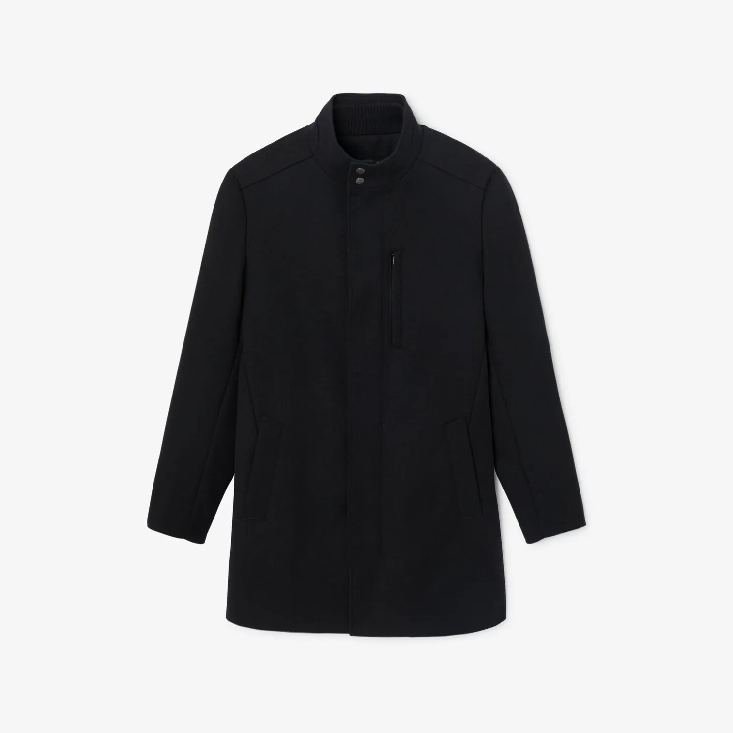Mantel met rits en opstaande kraag