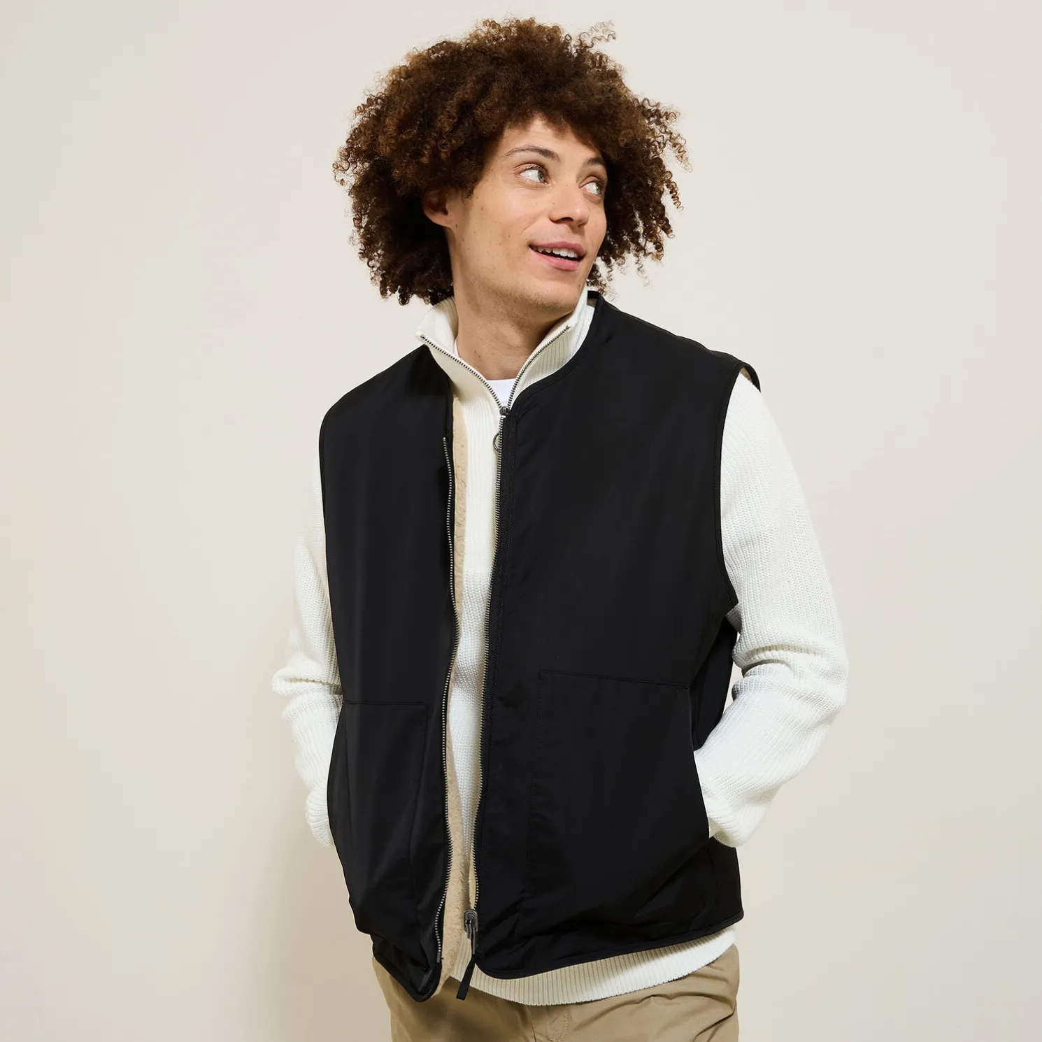 Omkeerbaar mouwloos jasje