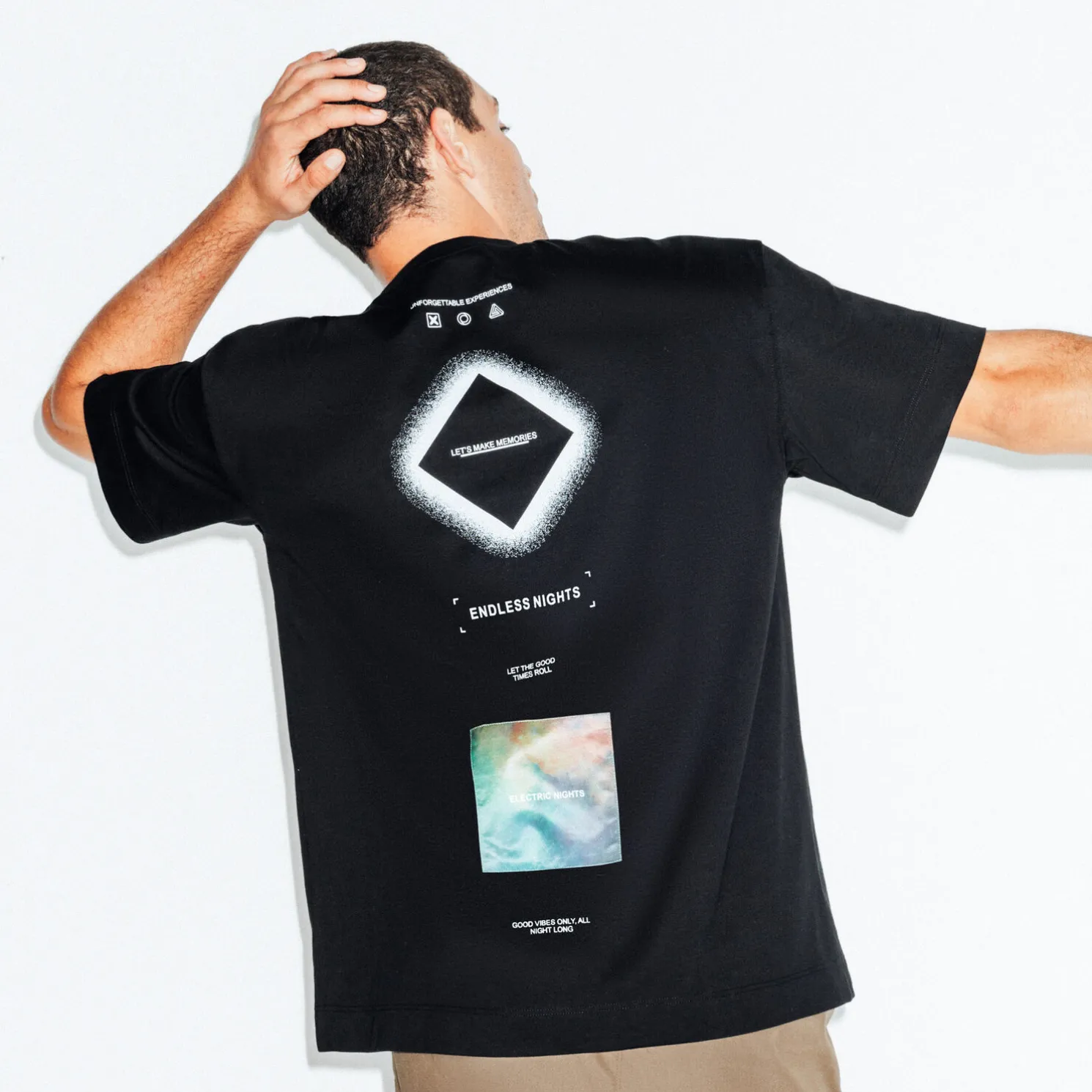 Oversize T-shirt met ronde hals en print