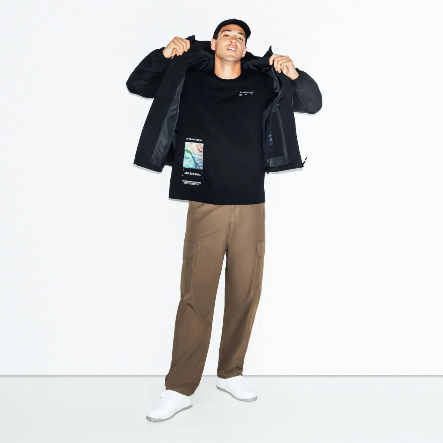 Oversize T-shirt met ronde hals en print