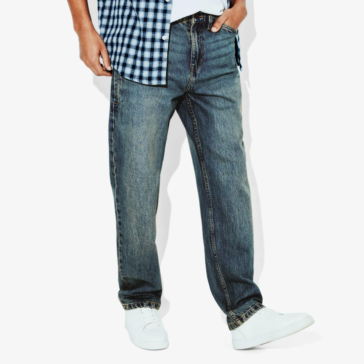 Pantalon Denim Bleu moyen