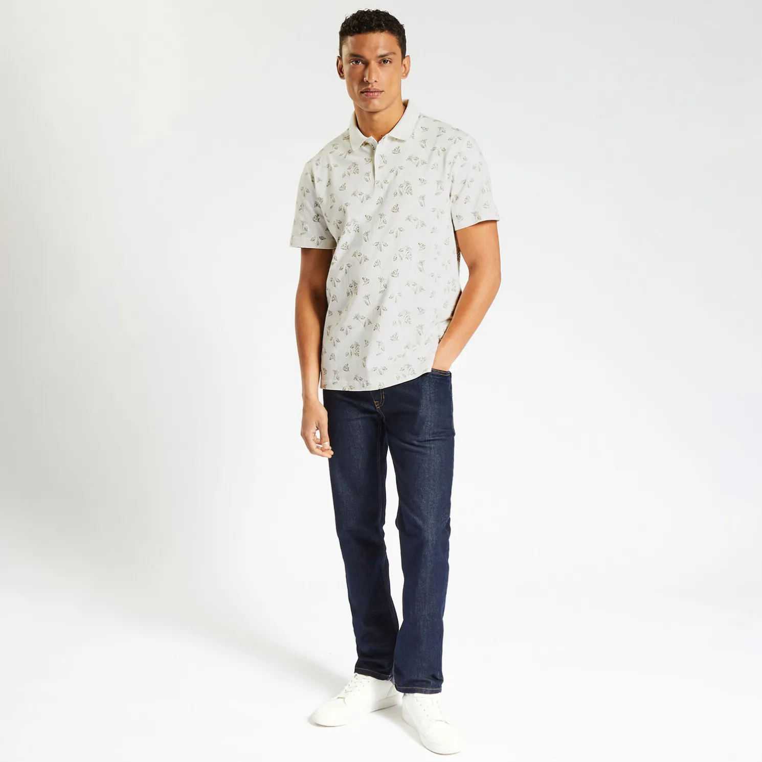 Polo in jerseytricot met korte mouwen en print