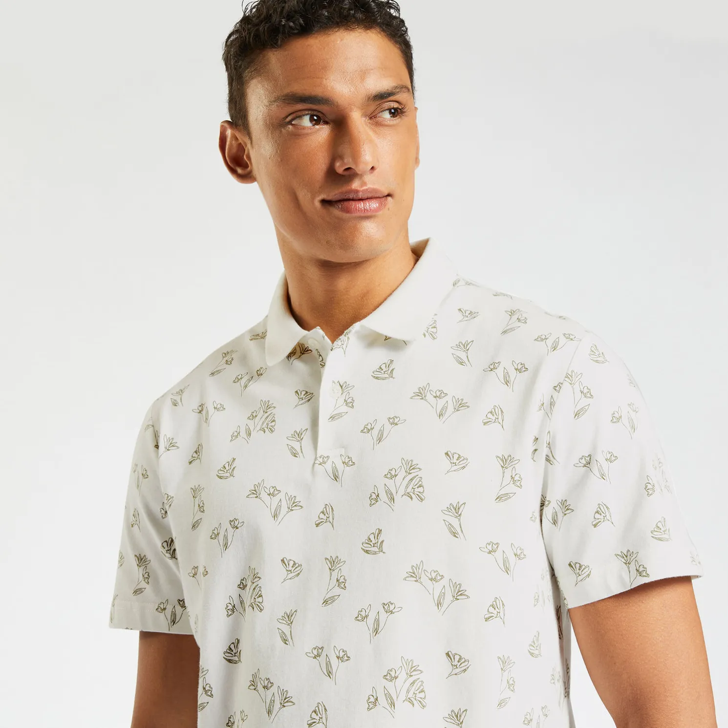 Polo in jerseytricot met korte mouwen en print