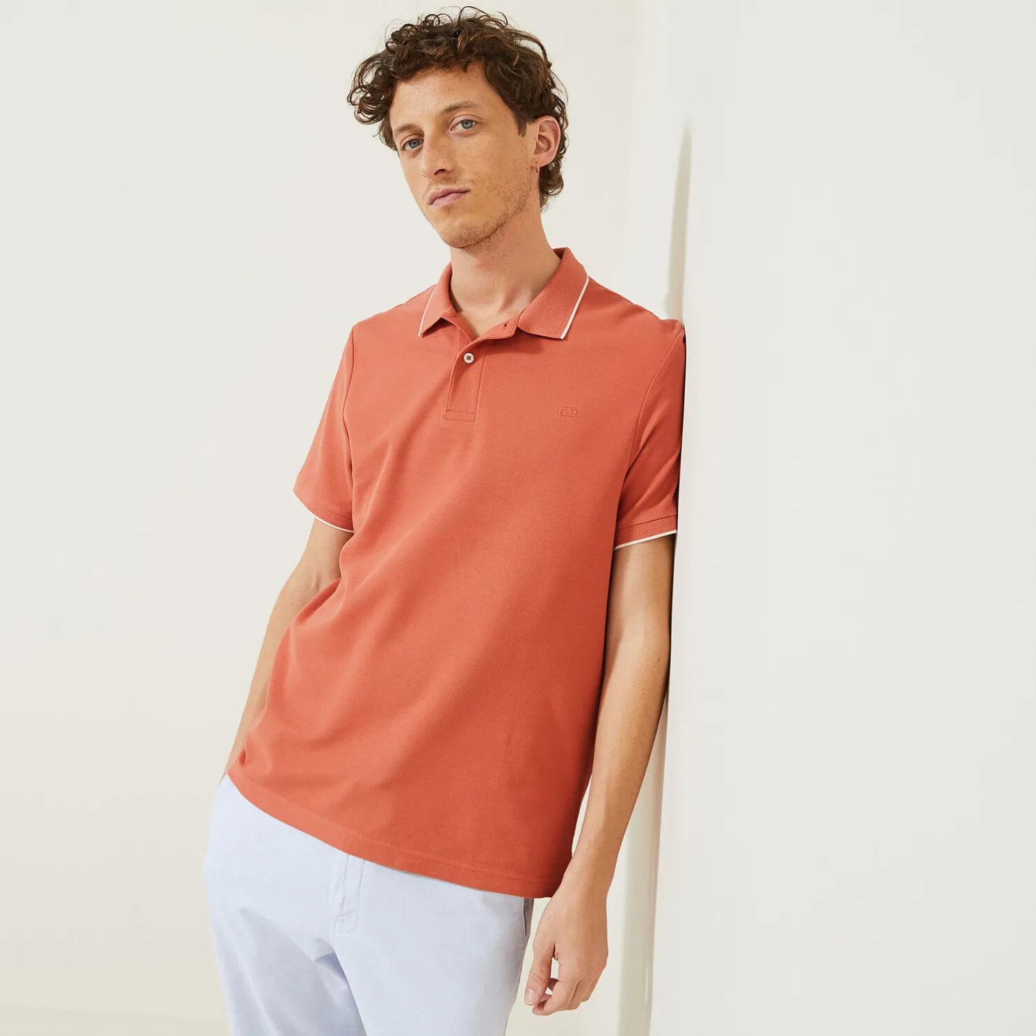 Polo in piquékatoen met korte mouwen