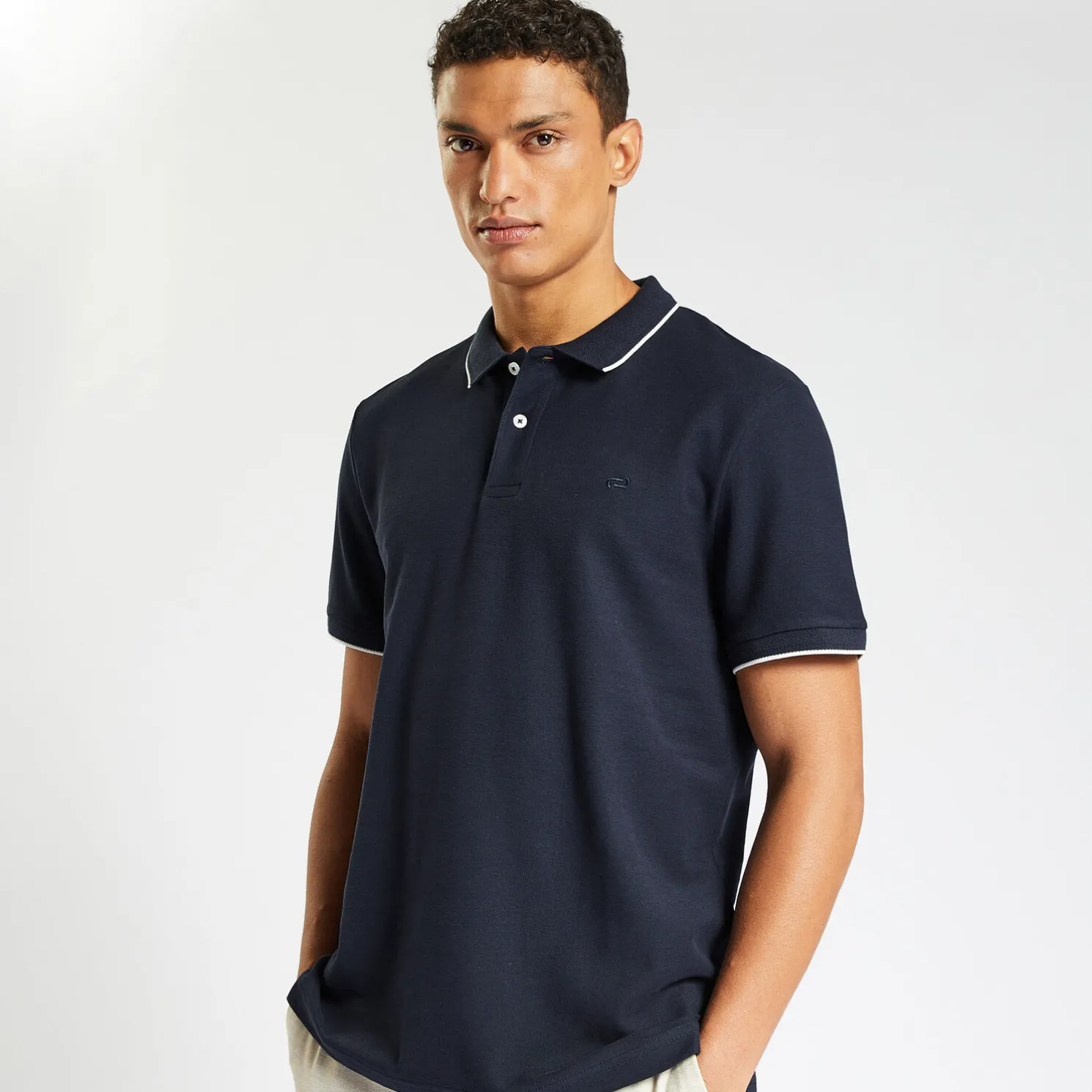 Polo in piquékatoen met korte mouwen 