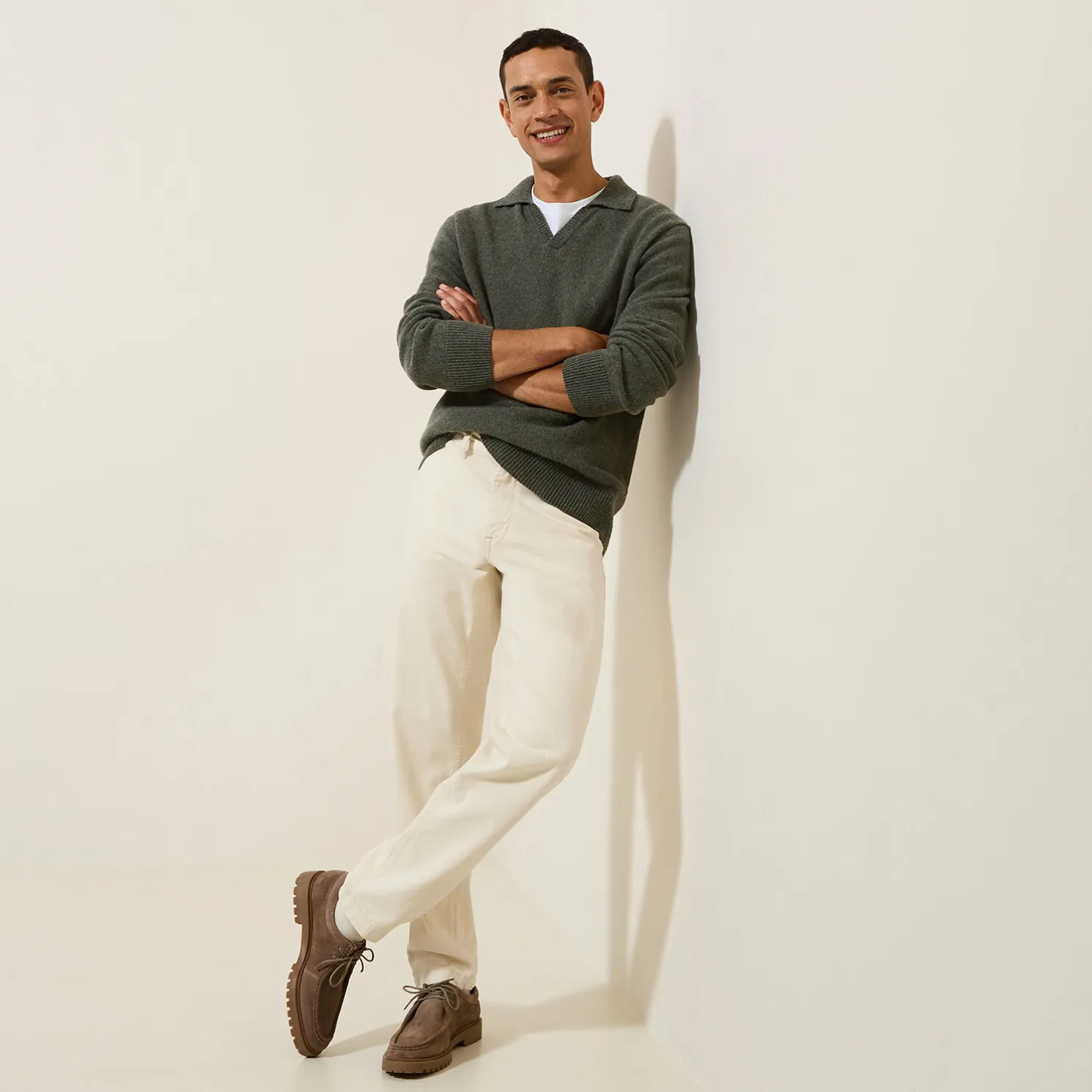 Polo in tricot met resortkraag