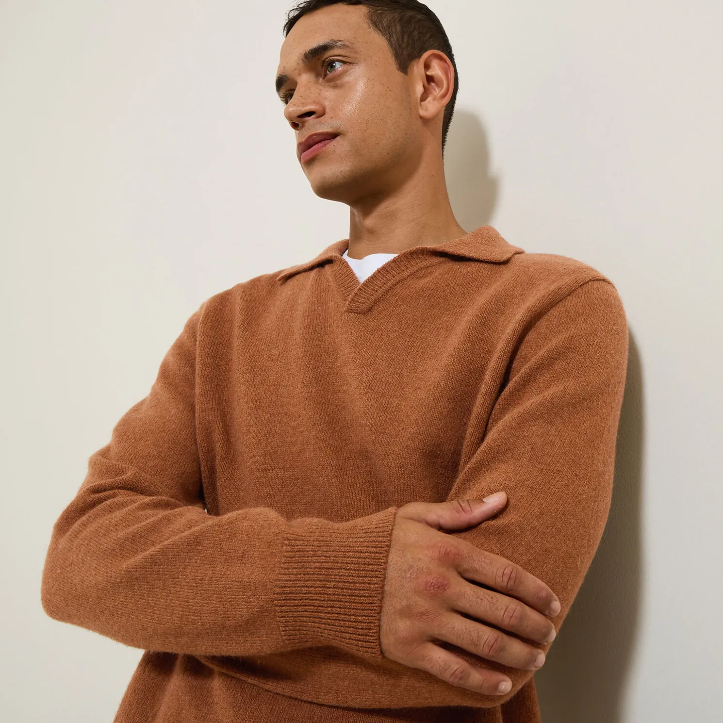 Polo in tricot met resortkraag