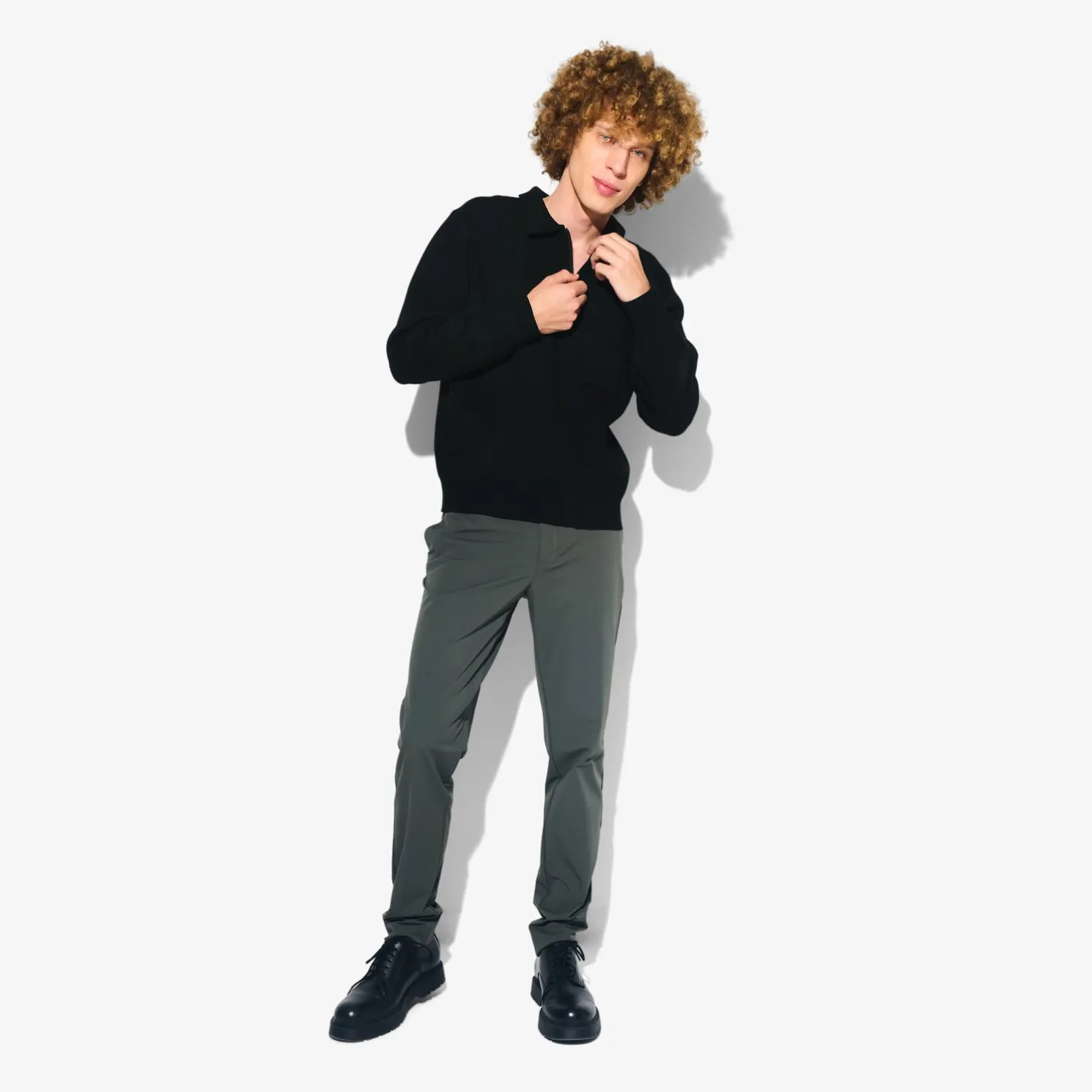 Polo in tricot met ritskraag assortiment performan