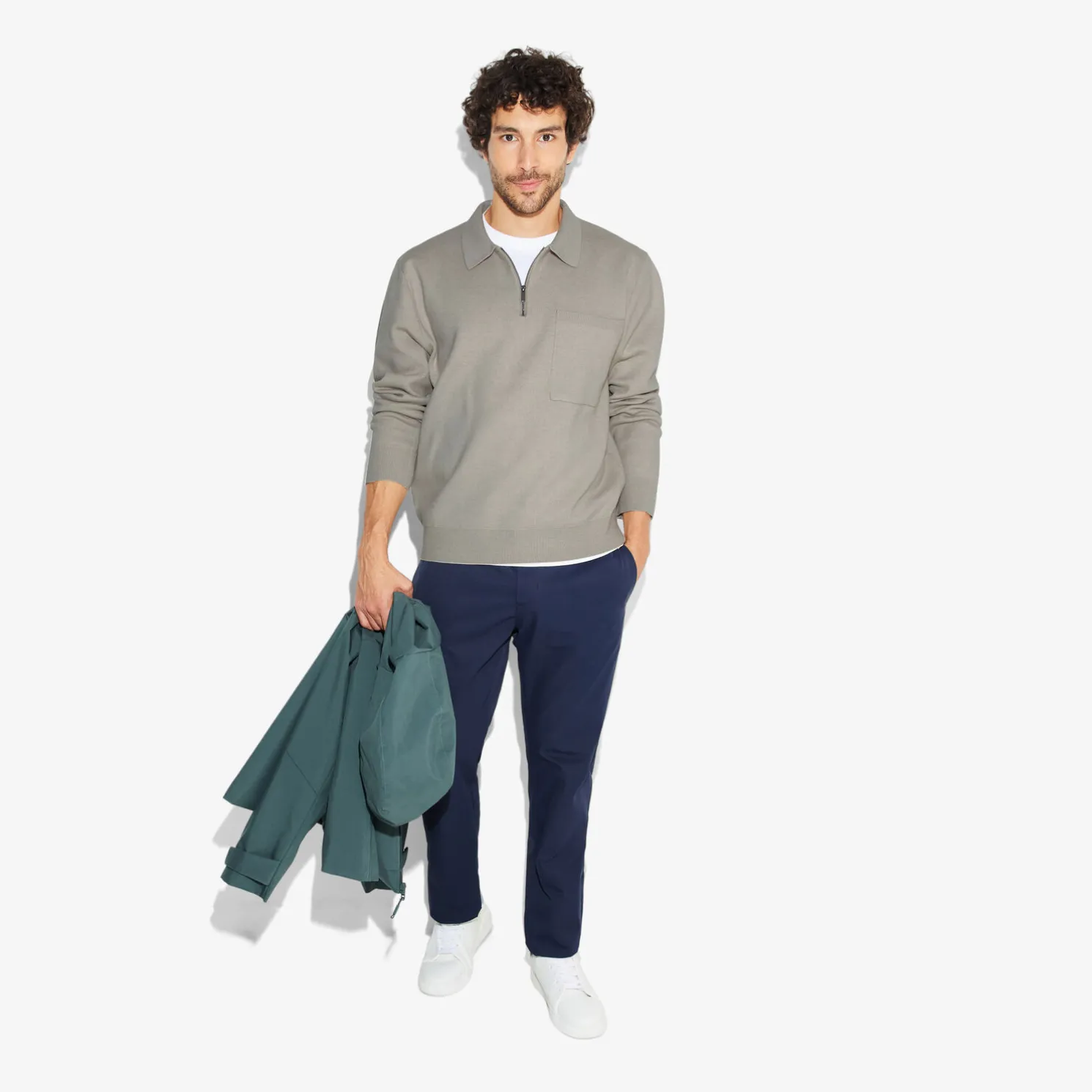 Polo in tricot met ritskraag assortiment performan