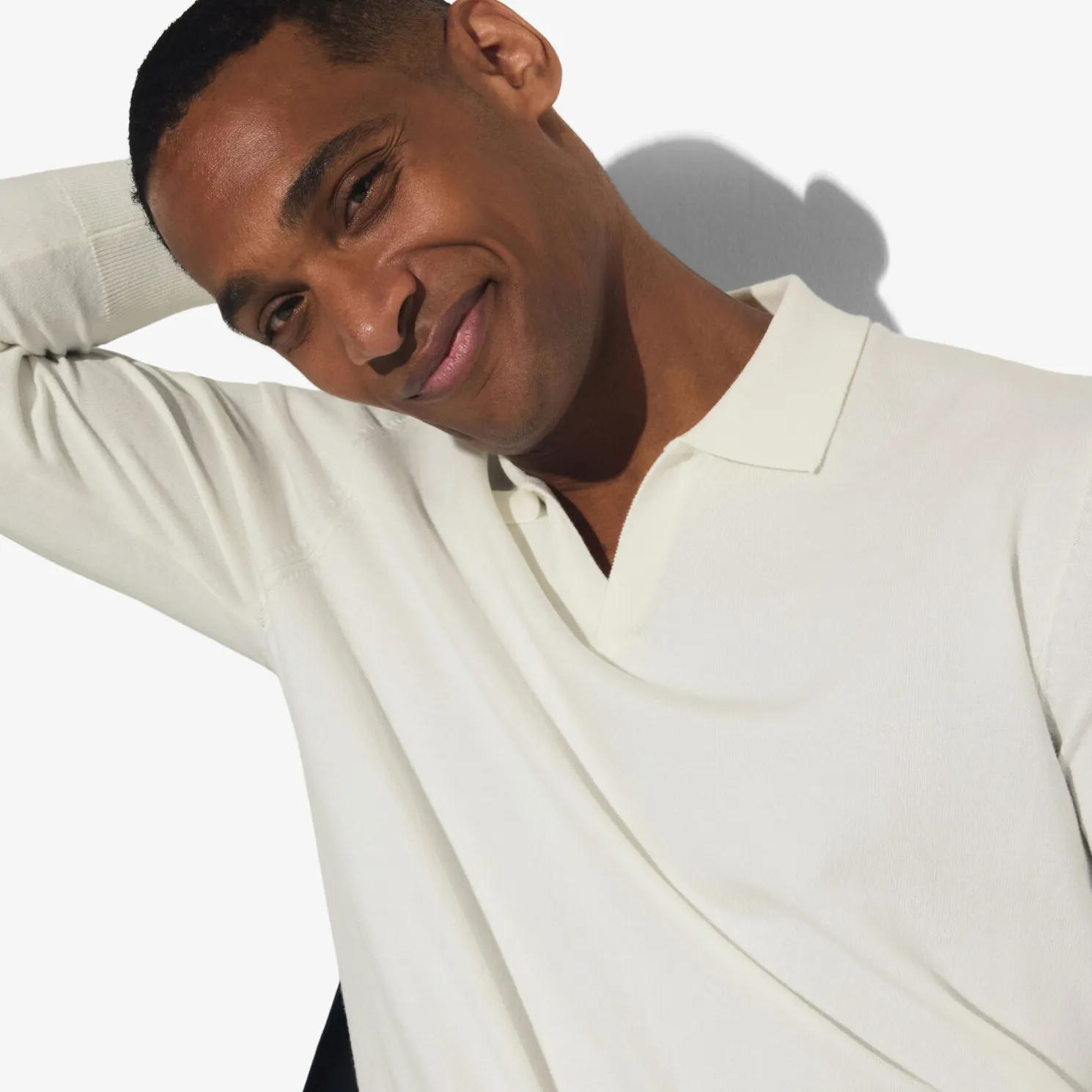 Polo in tricot met resortkraag