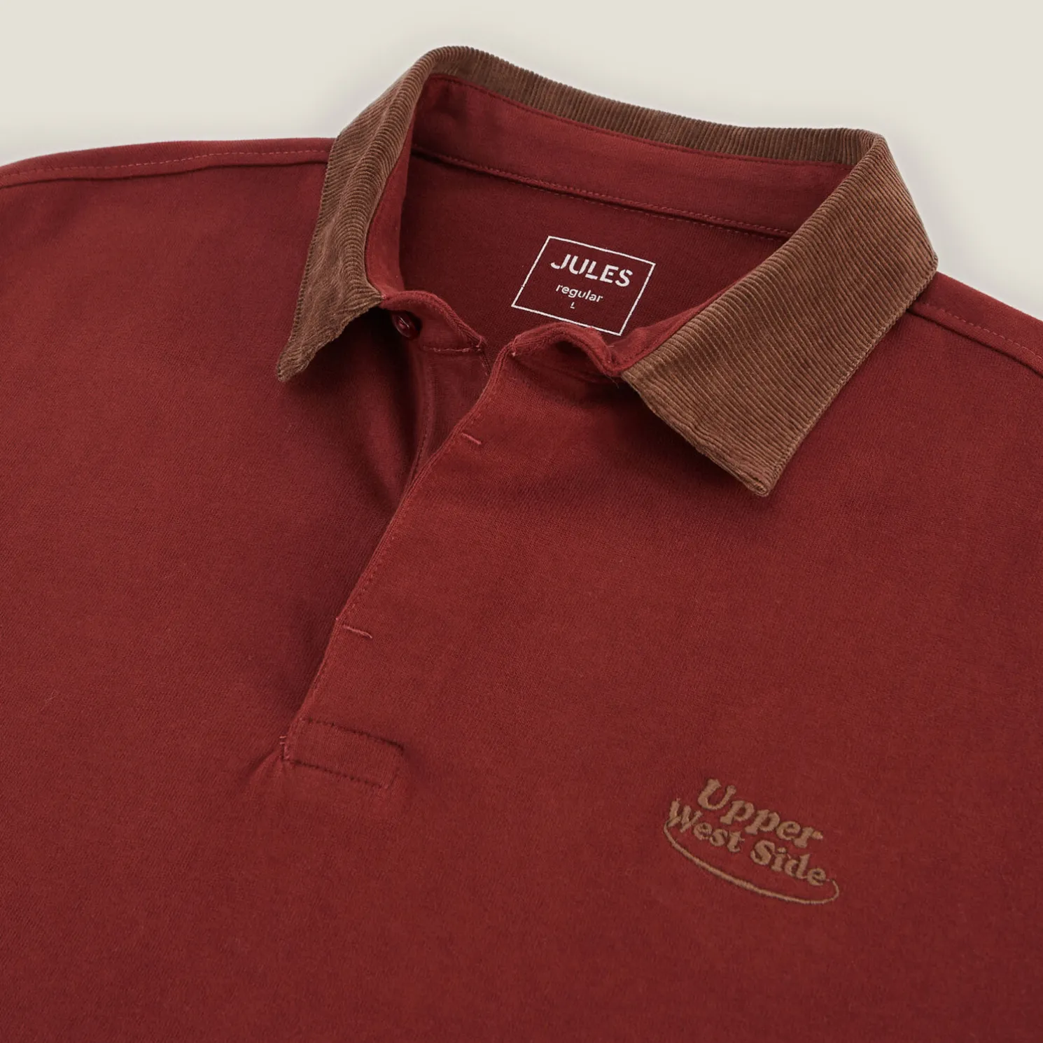 Polo lange mouwen in piquékatoen, fluwelen kraag