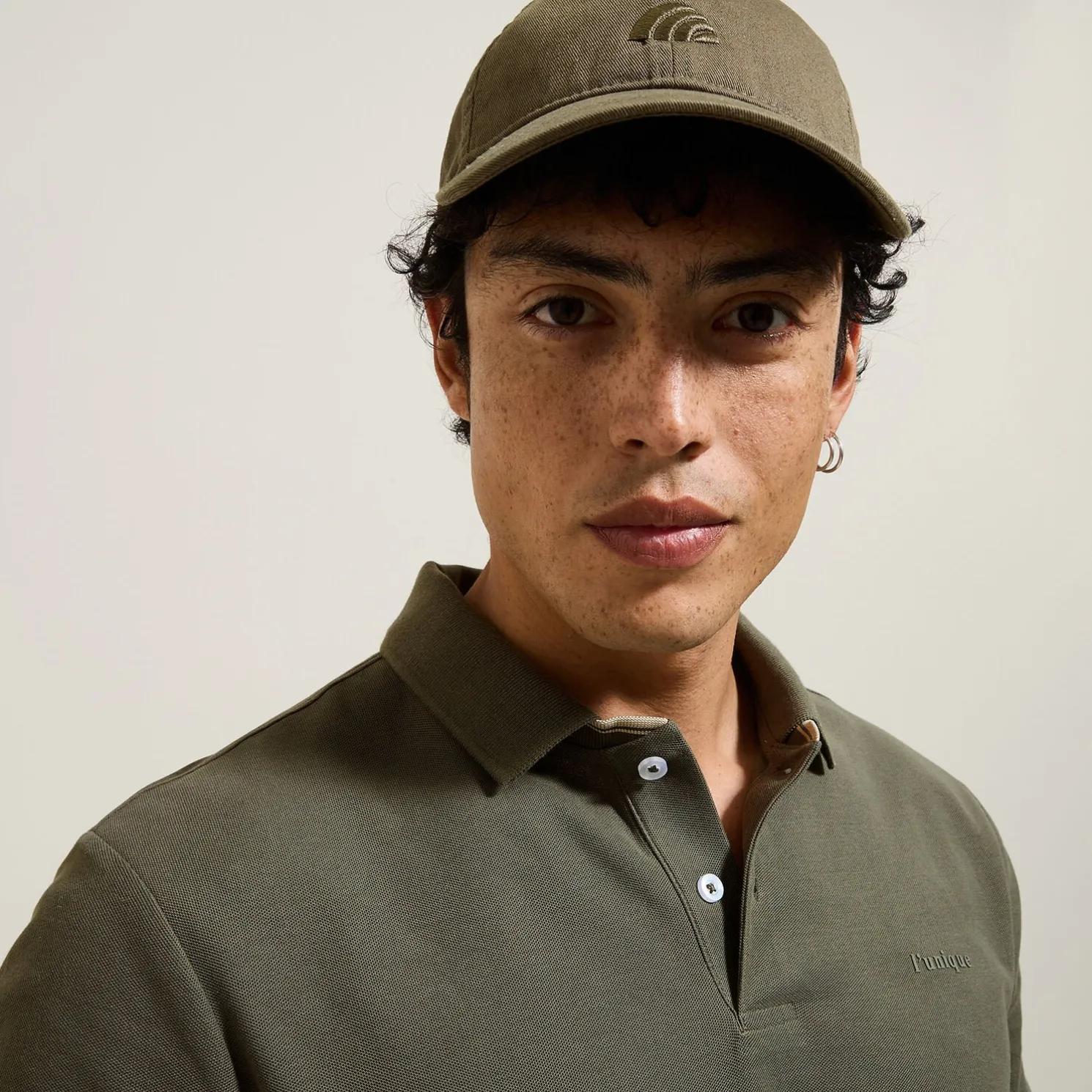 Polo met korte mouwen en borstprint