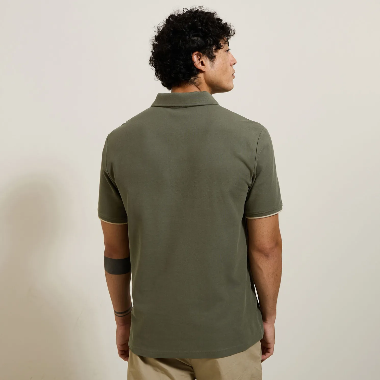 Polo met korte mouwen en borstprint