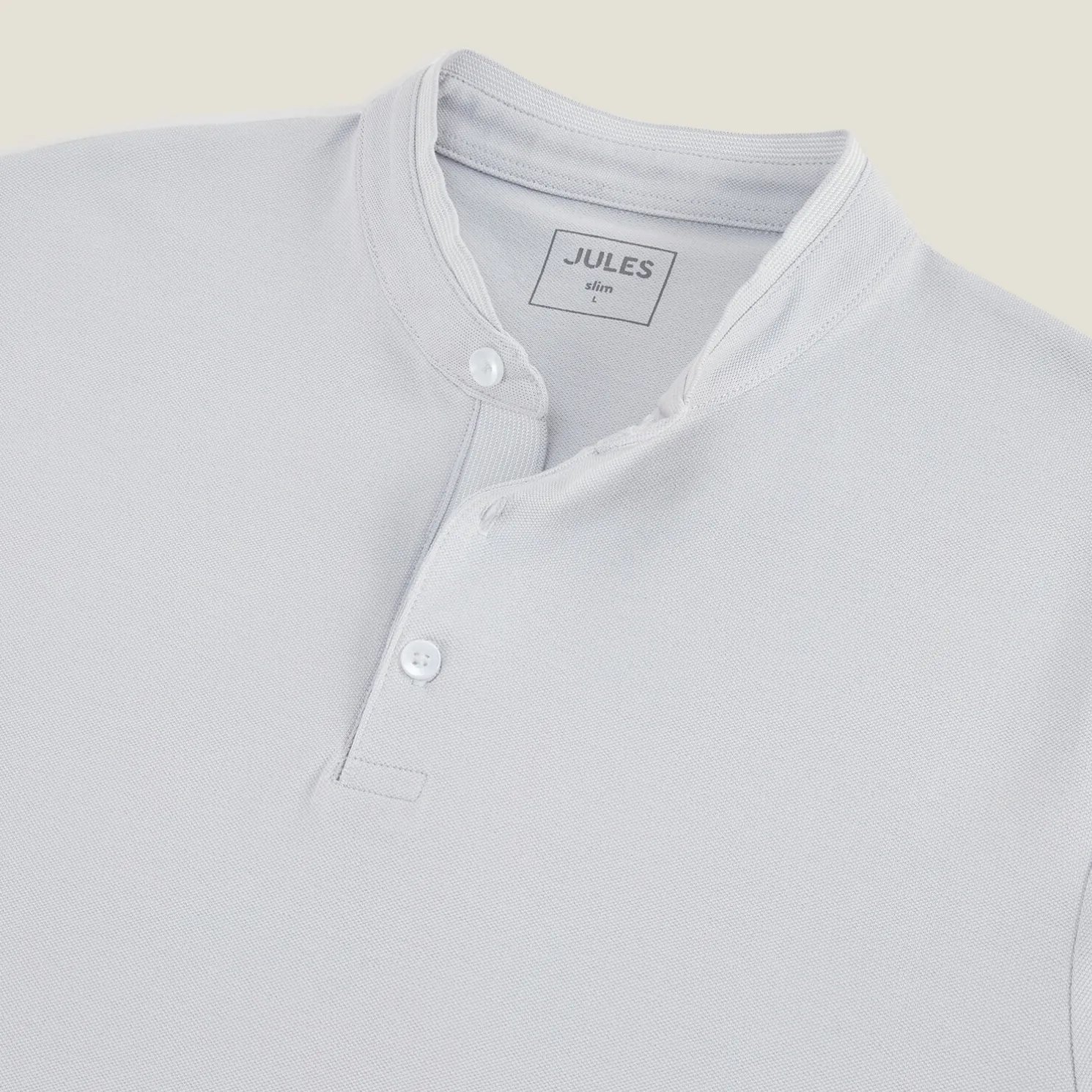 Polo met korte mouwen en mao-kraag in piquékatoen