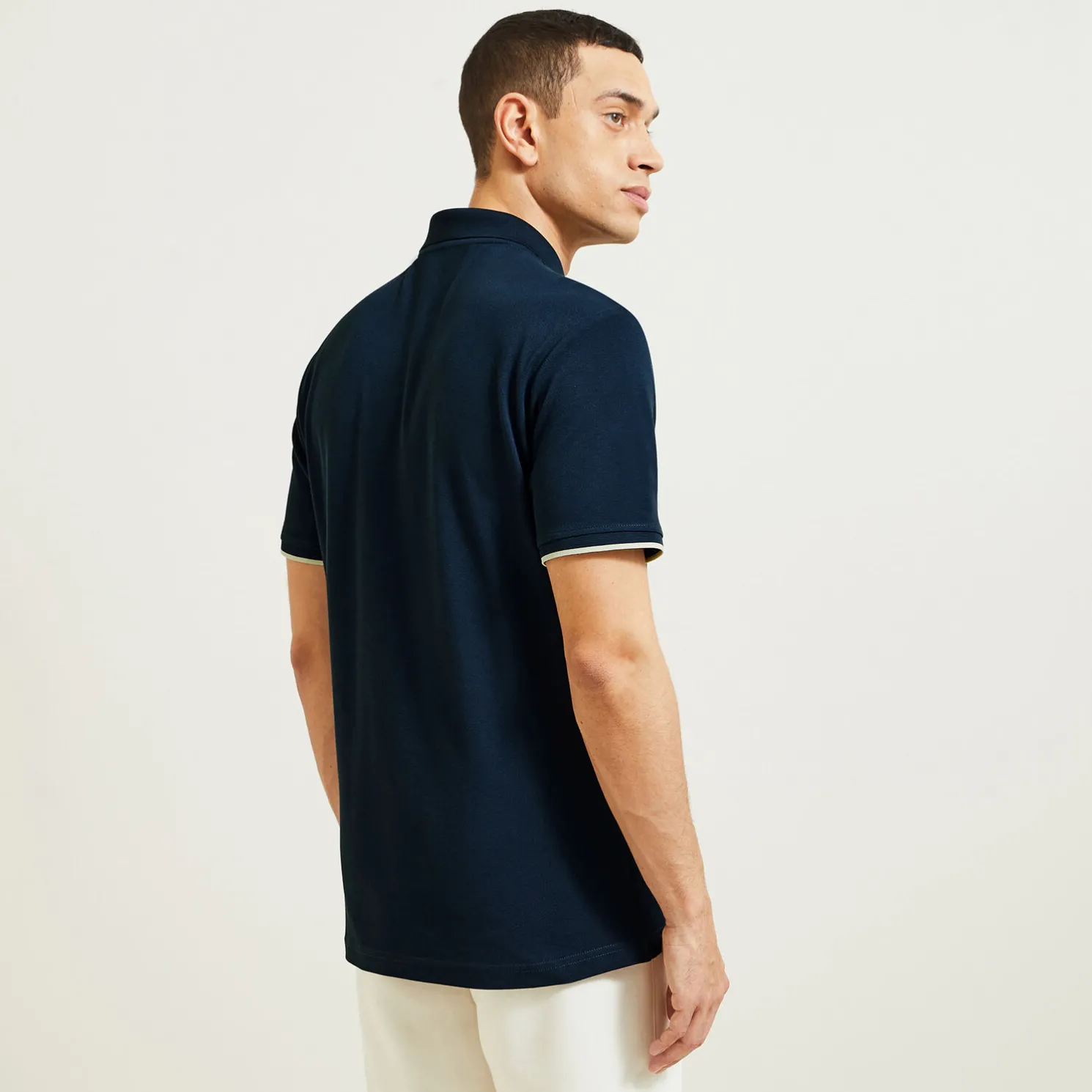 Polo met korte mouwen en borstprint