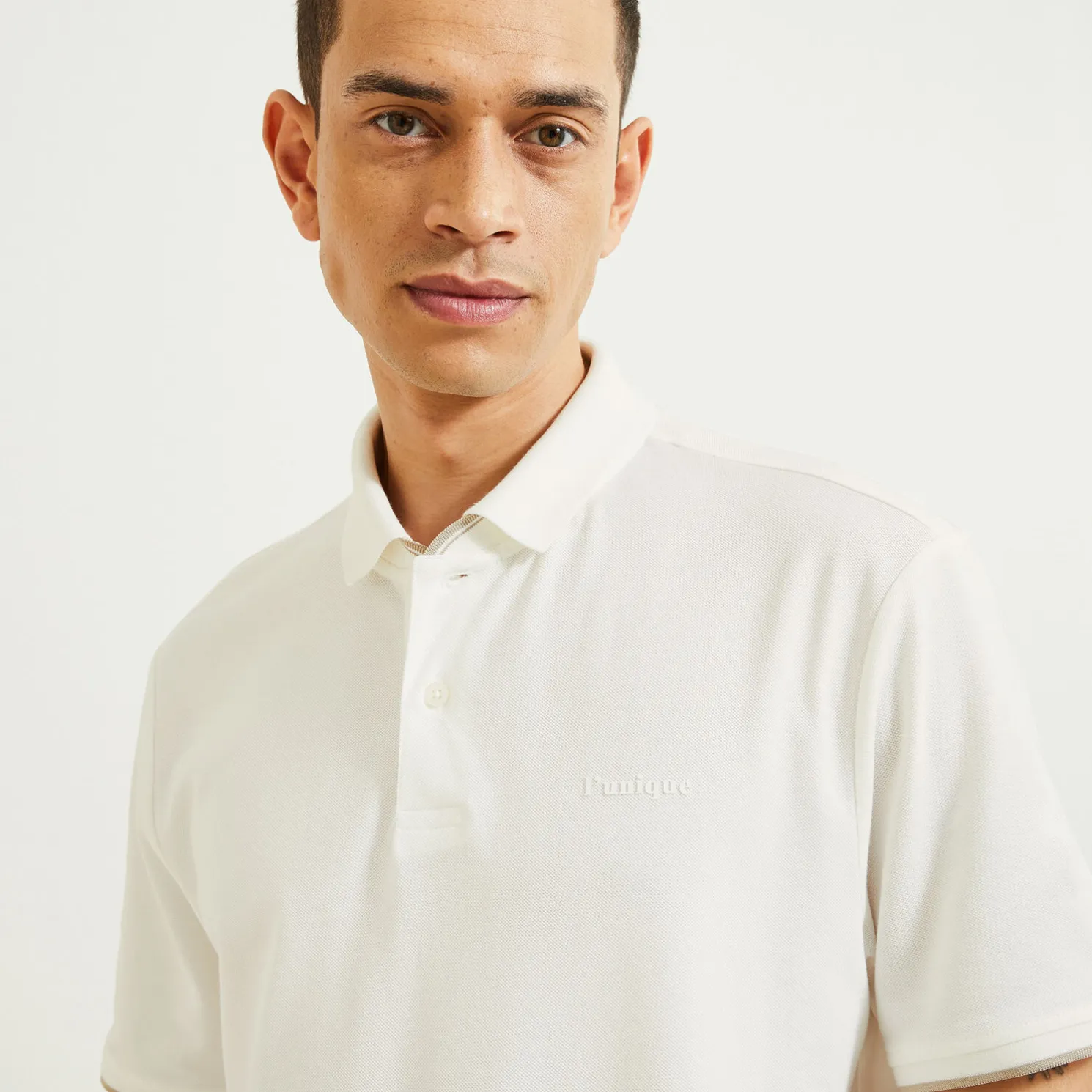 Polo met korte mouwen en borstprint