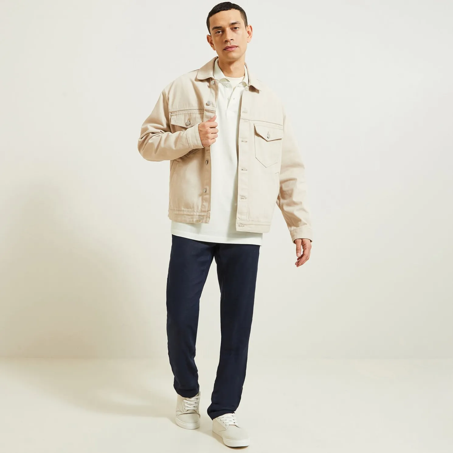 Polo met korte mouwen en borstprint