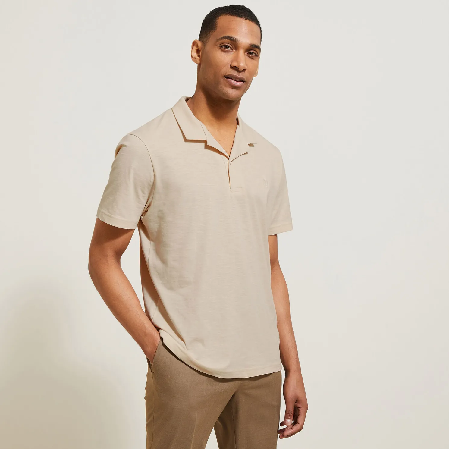 Polo met korte mouwen, borduursel op de borst en h