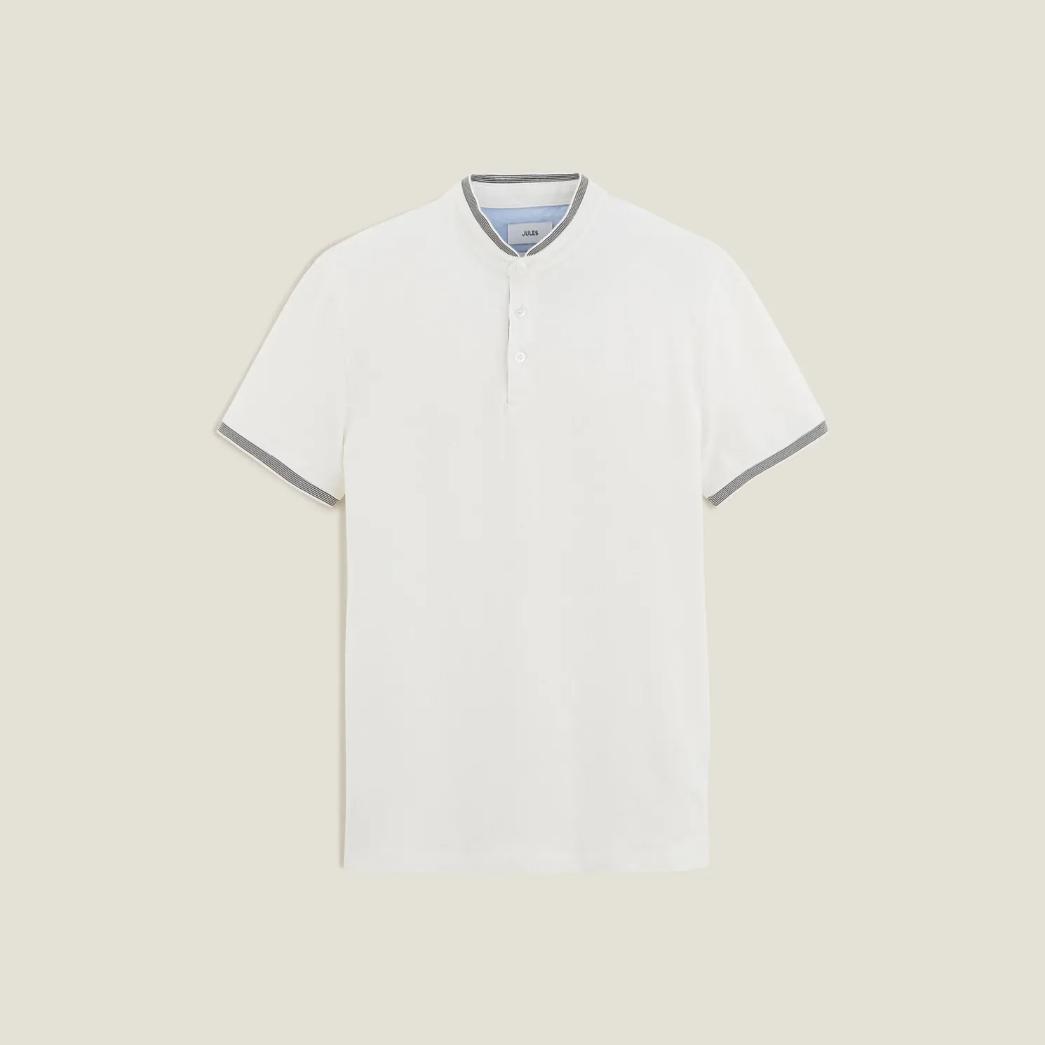 Polo met korte mouwen en mao-kraag in piquékatoen