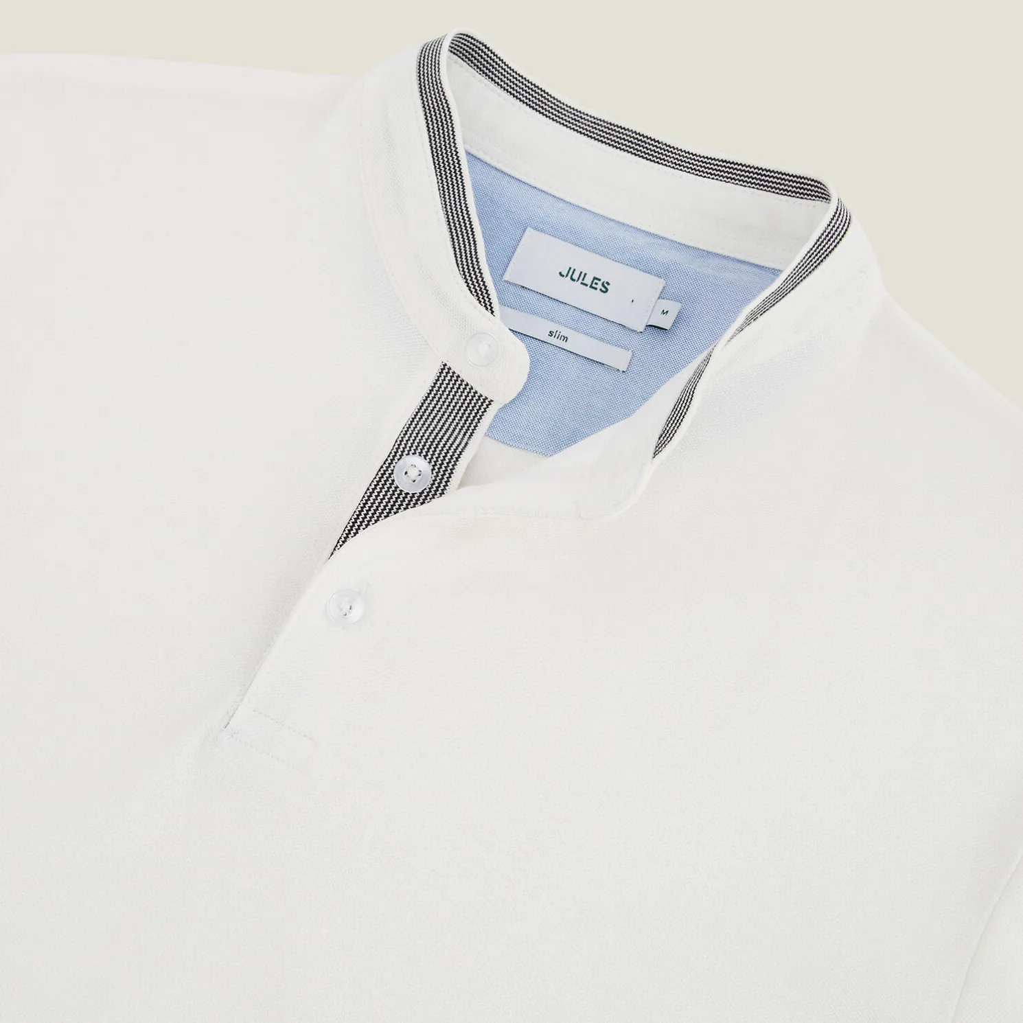 Polo met korte mouwen en mao-kraag in piquékatoen