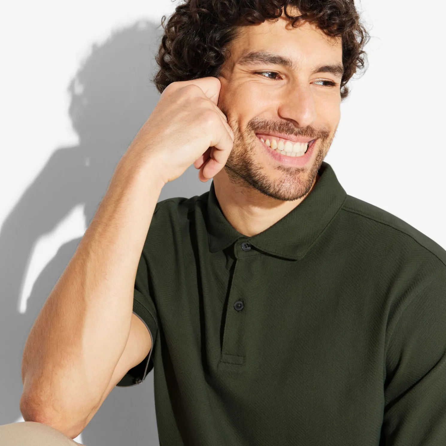 Polo met korte mouwen, visgraatmotief en Italiaans