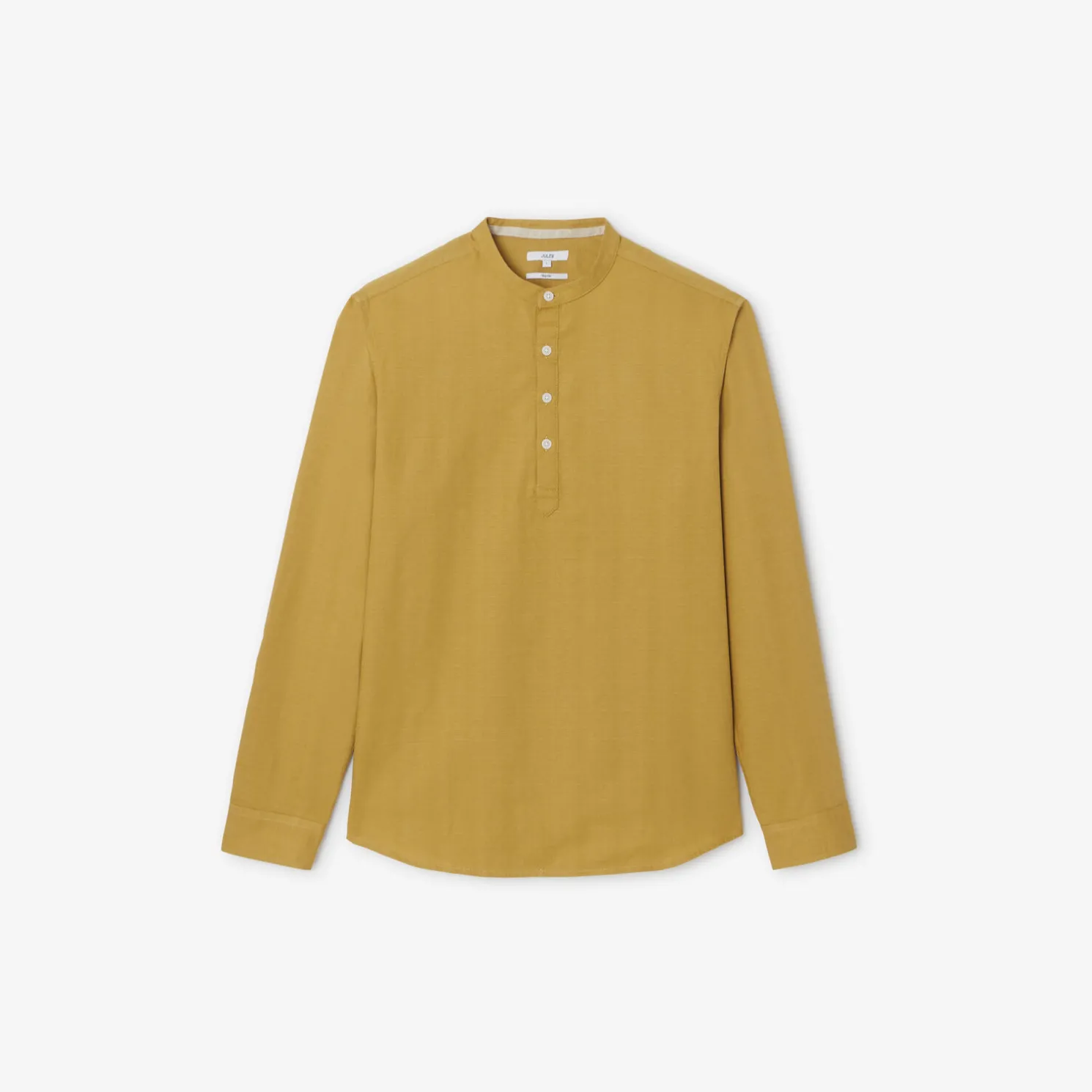 Regular effen hemd in gerecycled getextureerd kato