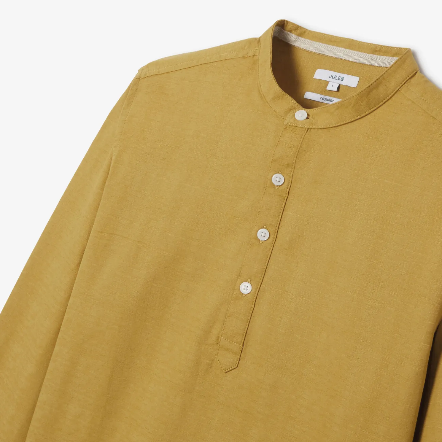 Regular effen hemd in gerecycled getextureerd kato