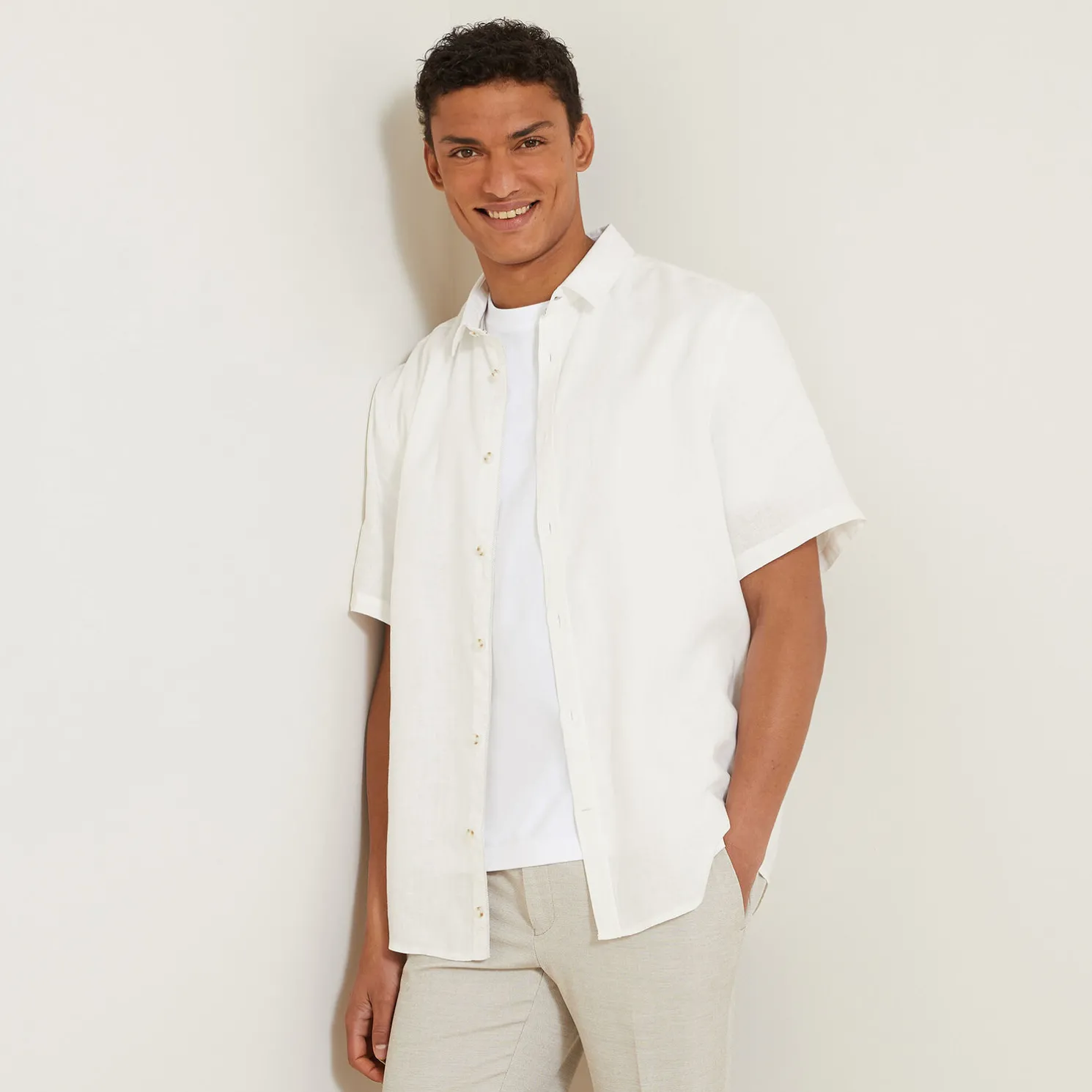 Regular effen hemdje in linnen