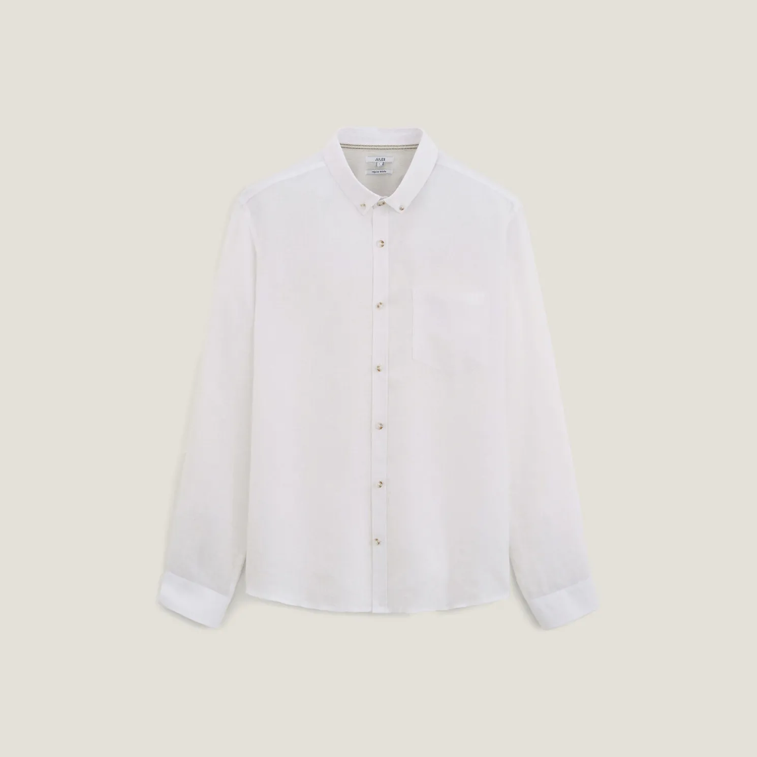 Regular effen hemd in linnen