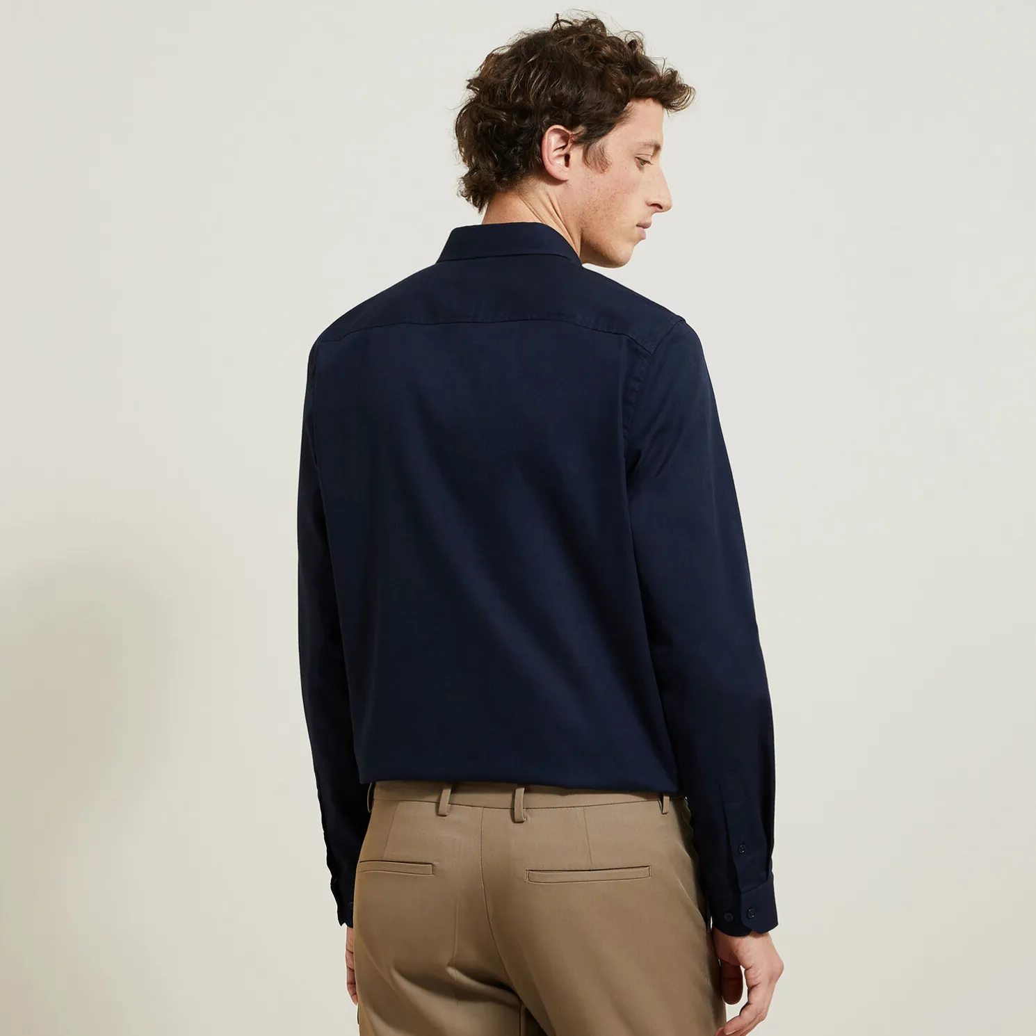 Regular effen hemd in biokatoen