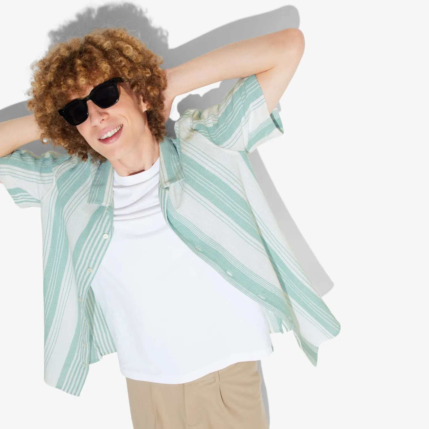 Regular gestreept hemdje in geweven katoen