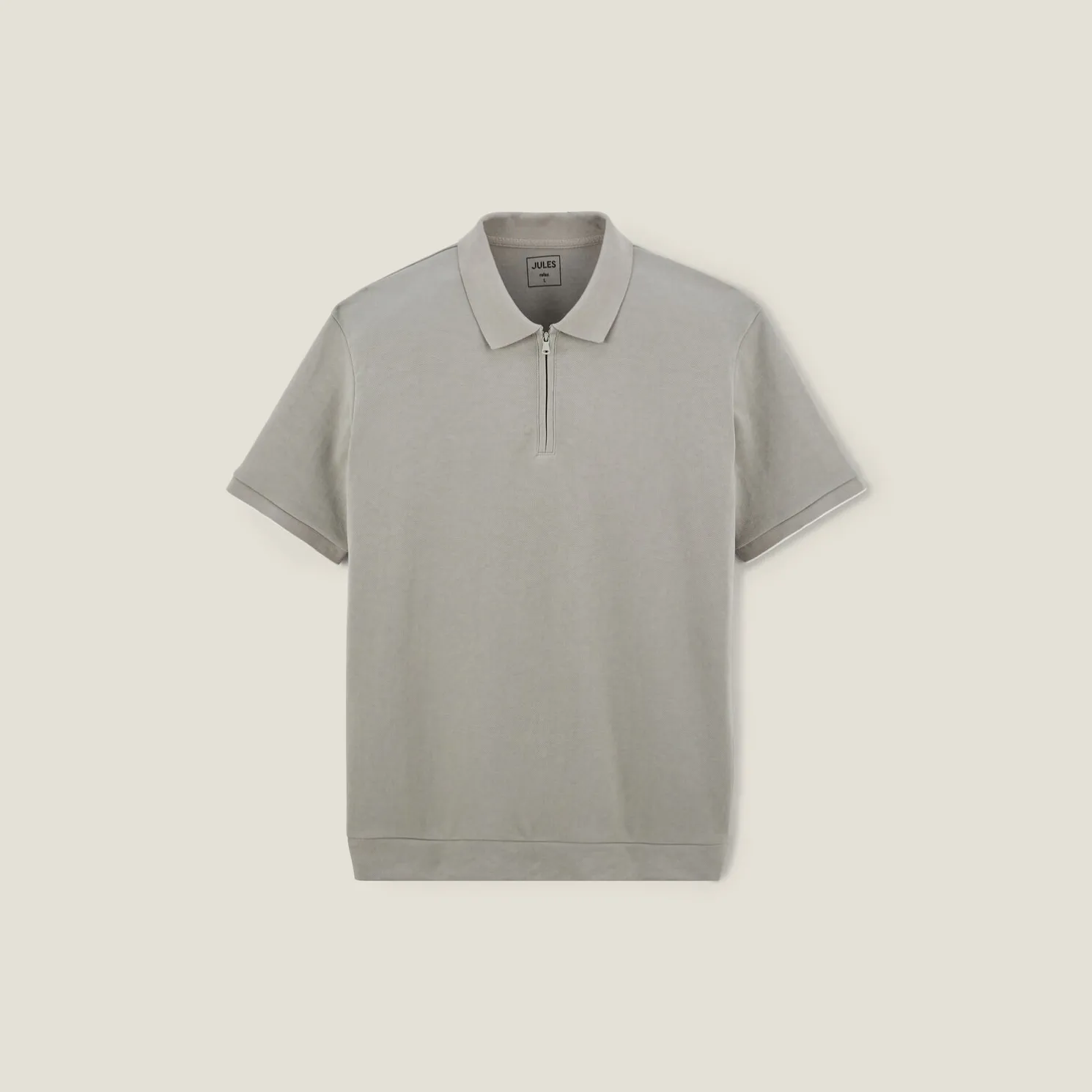 Relax polo in textuurstof met korte mouwen en polo