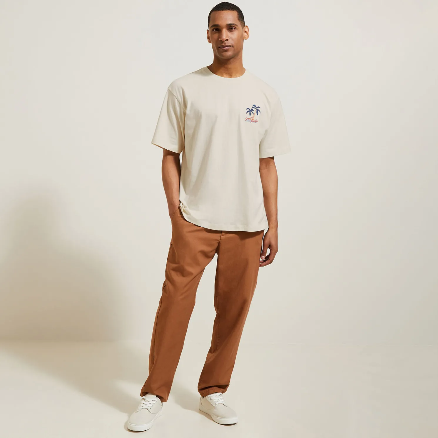 Relax T-shirt met print op voor-en achterkant