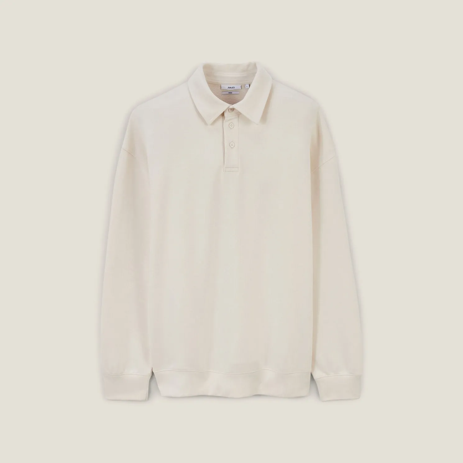 Relaxed effen sweater met polokraag