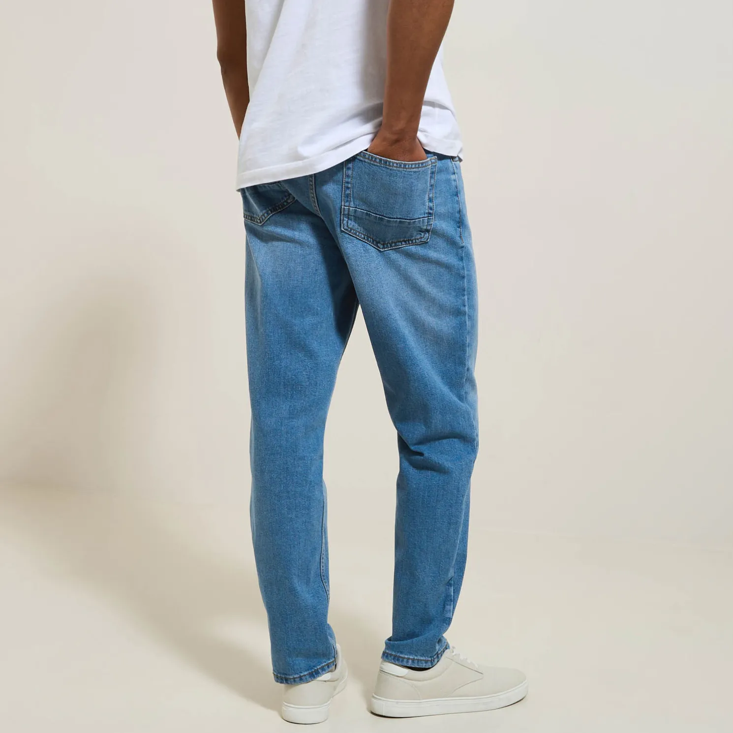 Relaxte jeans, 3 lengtes, in gerecycled katoen