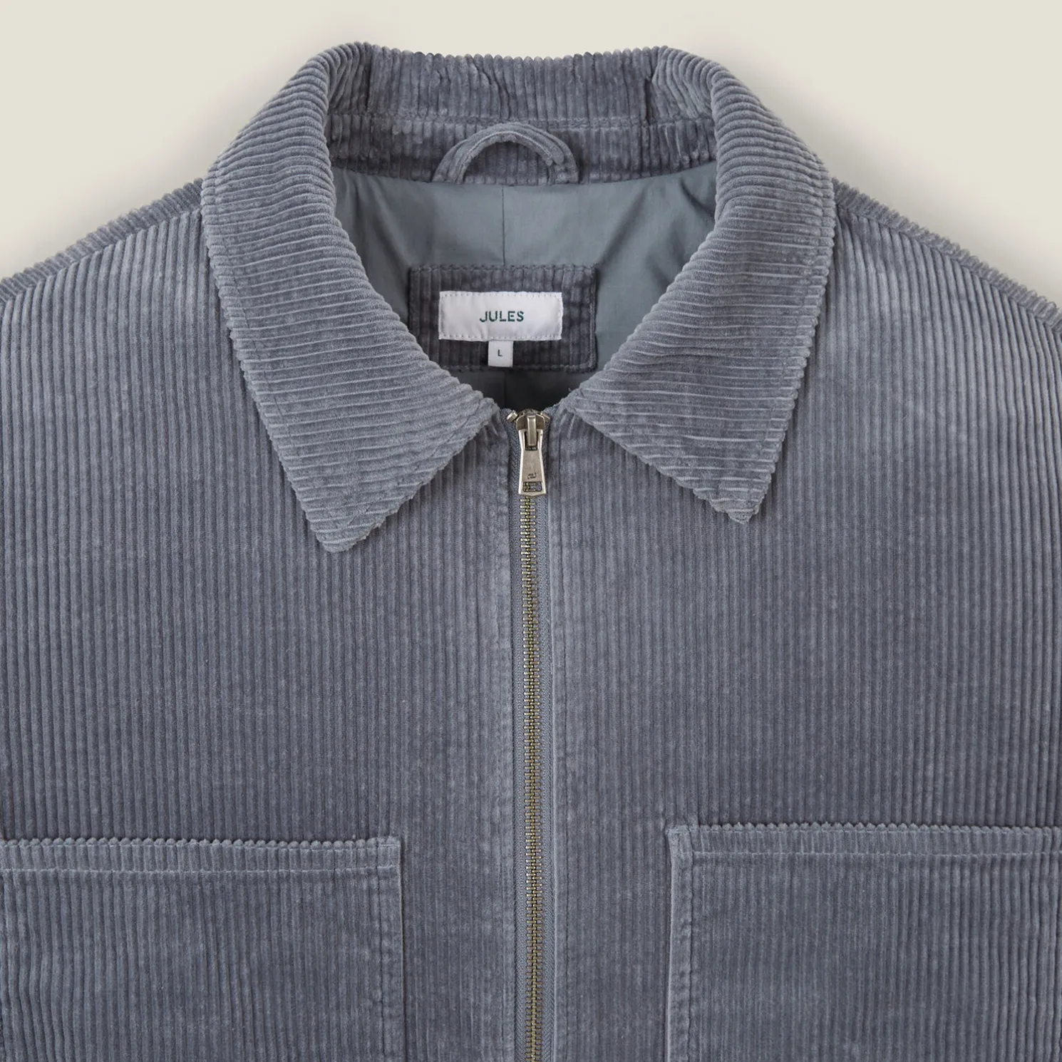 Ribfluwelen jack hemdskraag