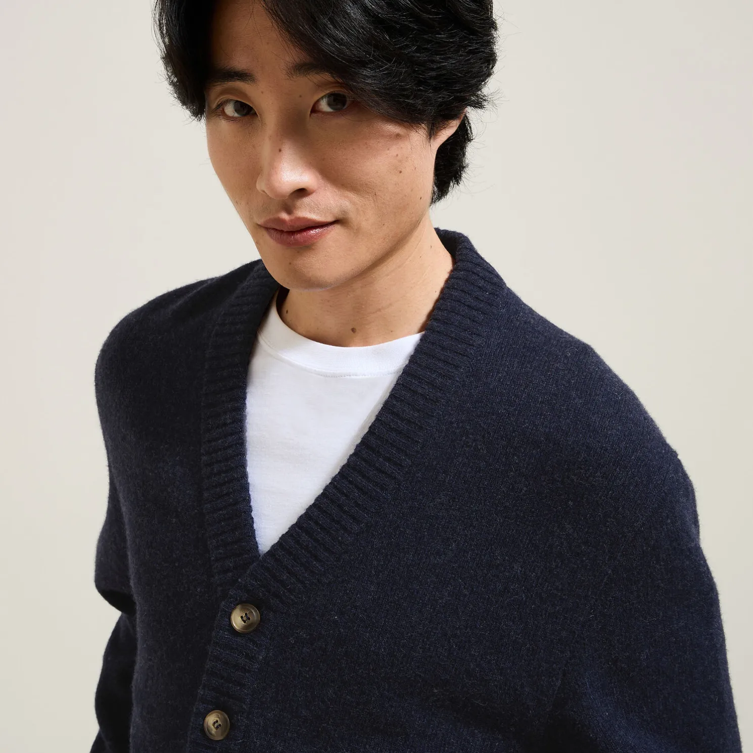 Ribstof gilet-vestje met knopen