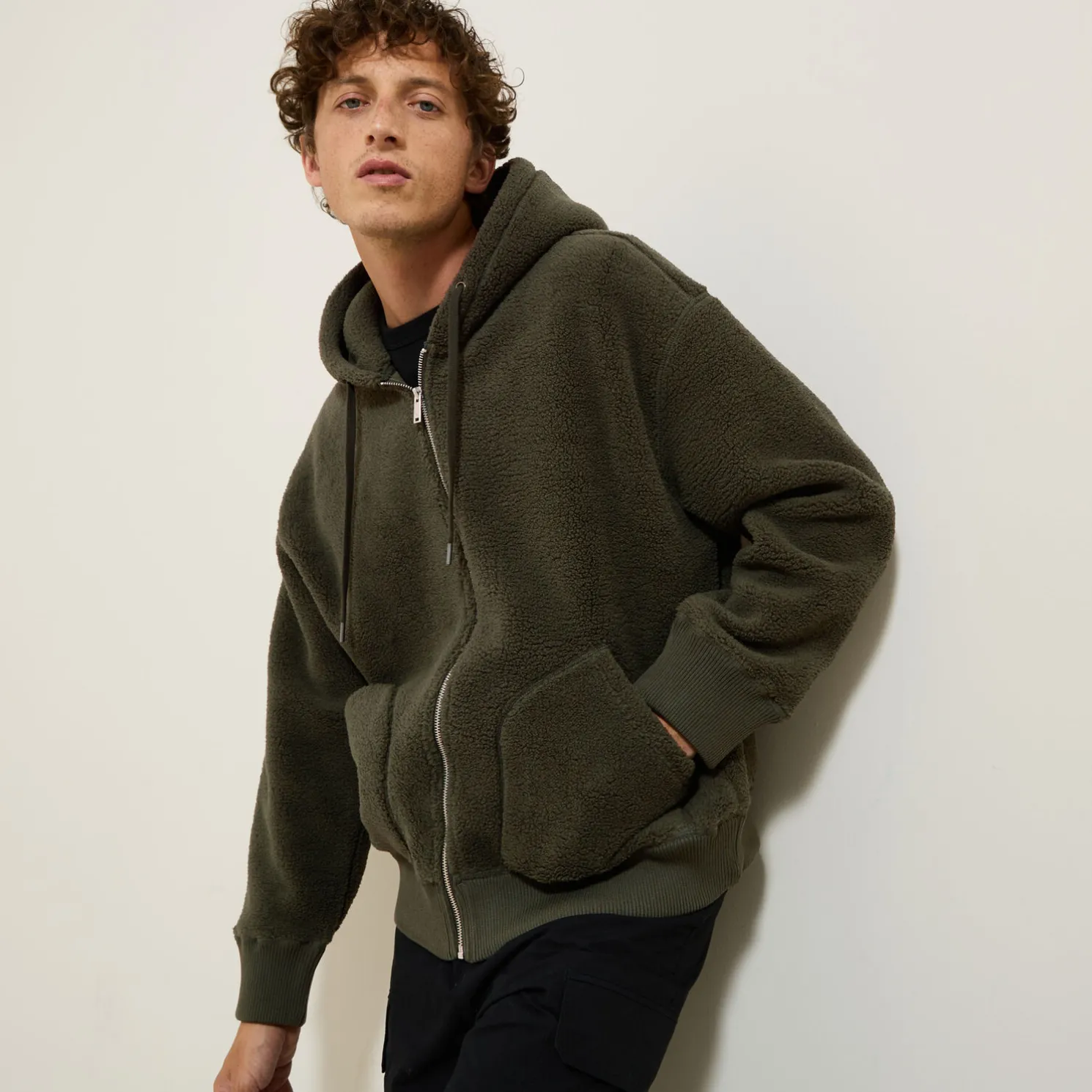 Sherpa sweater met kap