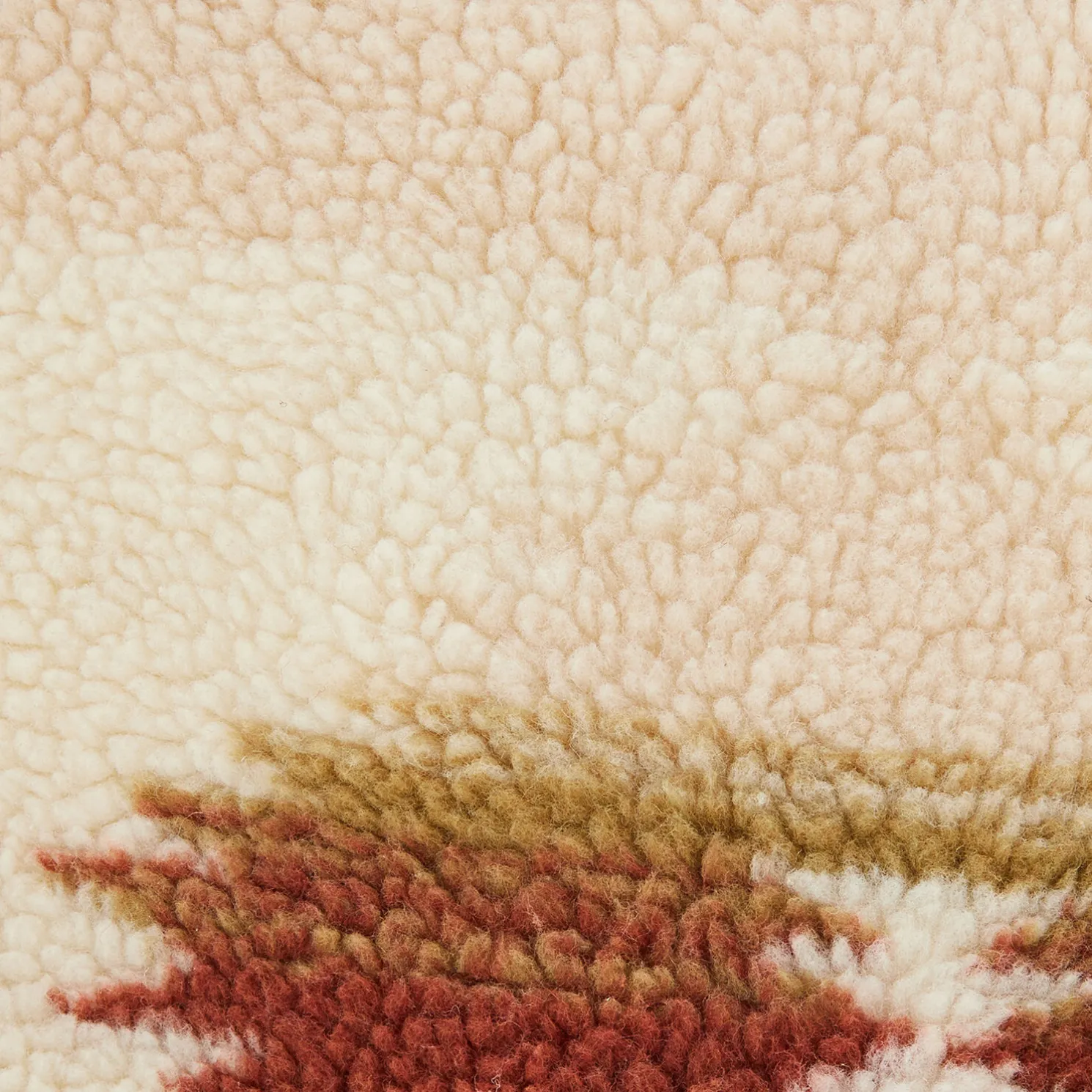 Sherpasweater met ritskraag en print