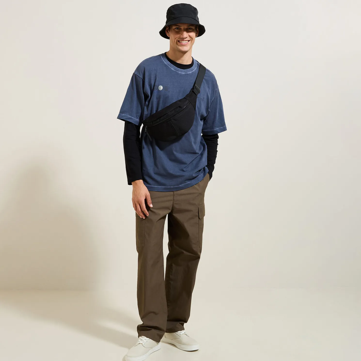 Slim basic T-shirt met ronde hals