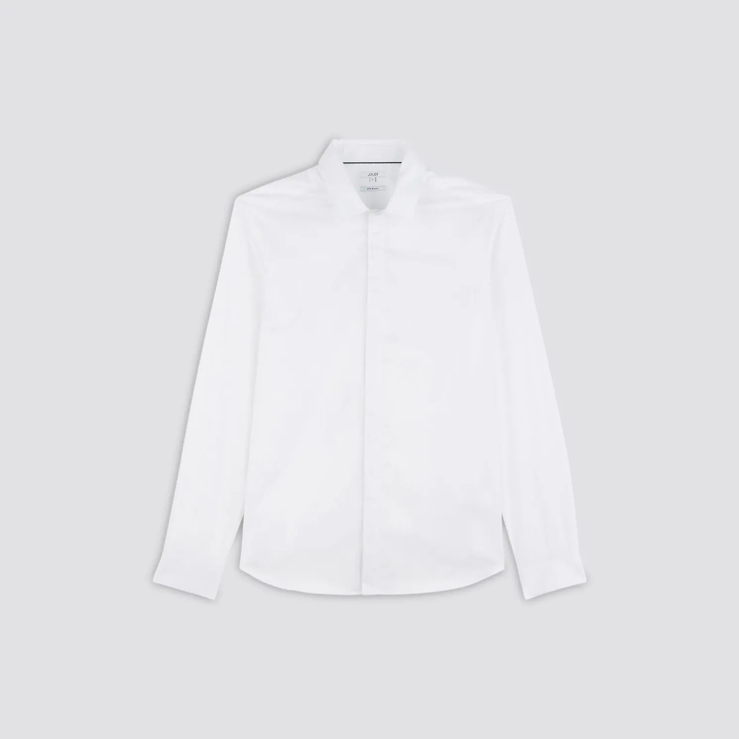 Slim effen hemd in satijnkatoen