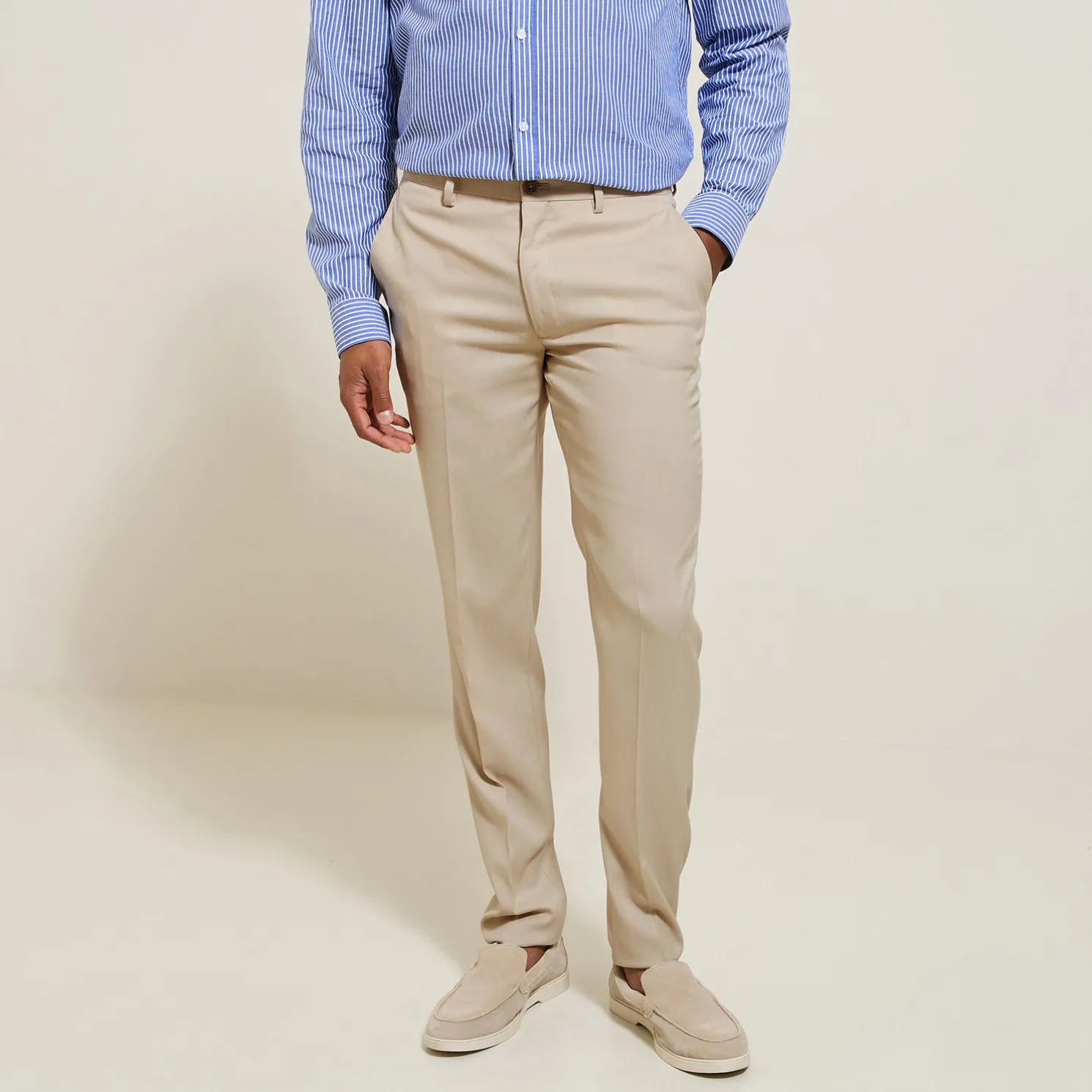 Slim effen kostuumbroek