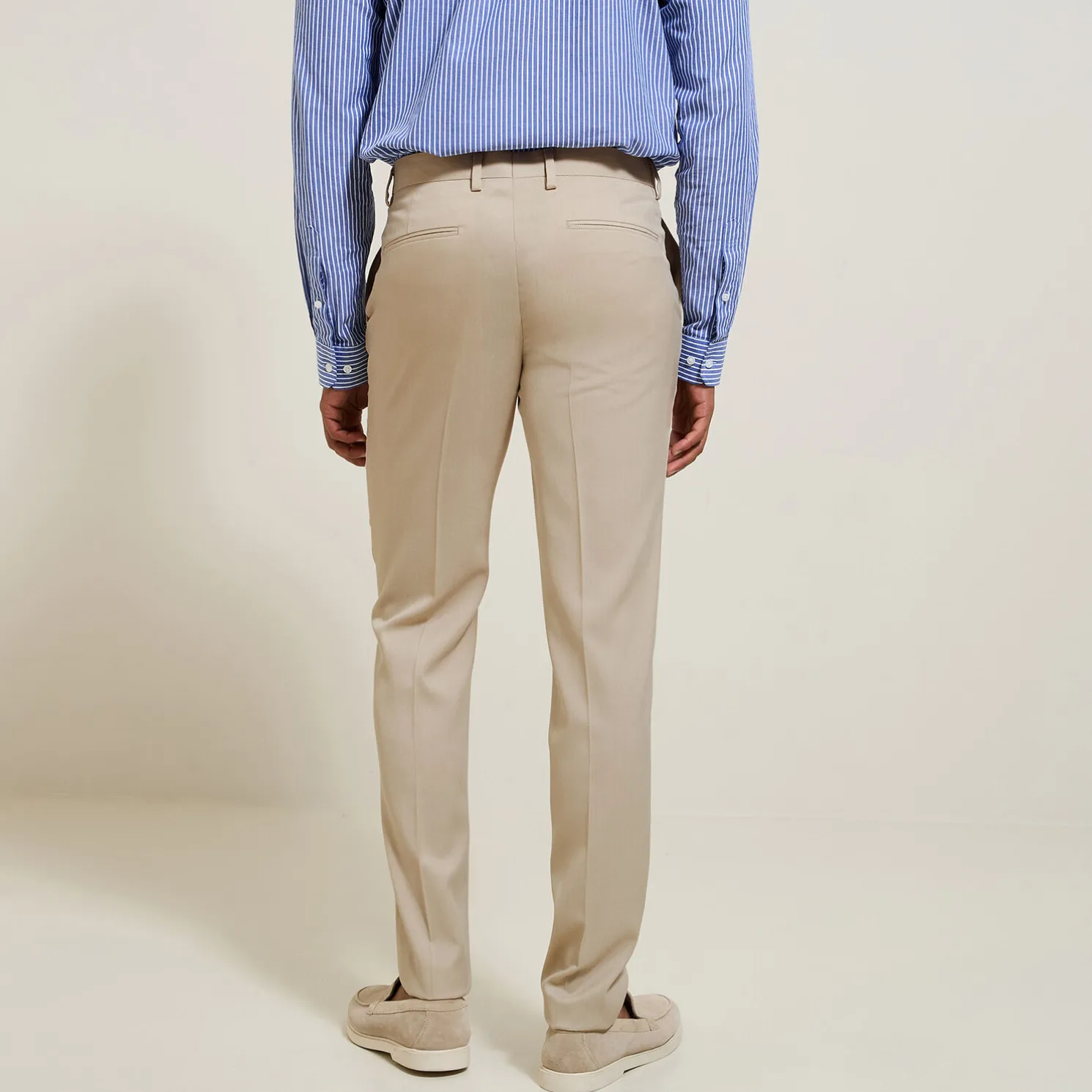 Slim effen kostuumbroek