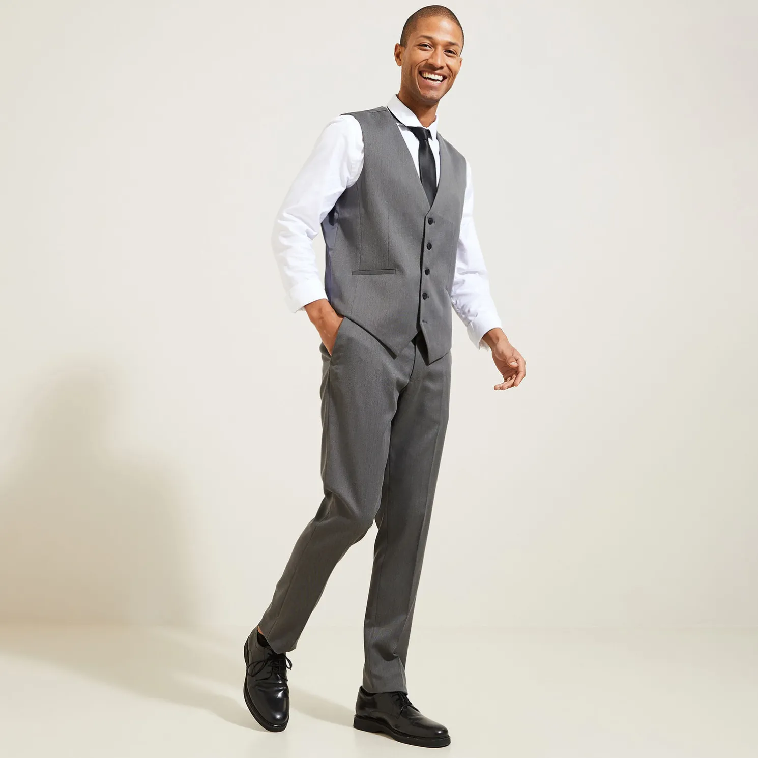 Slim effen kostuumgilet