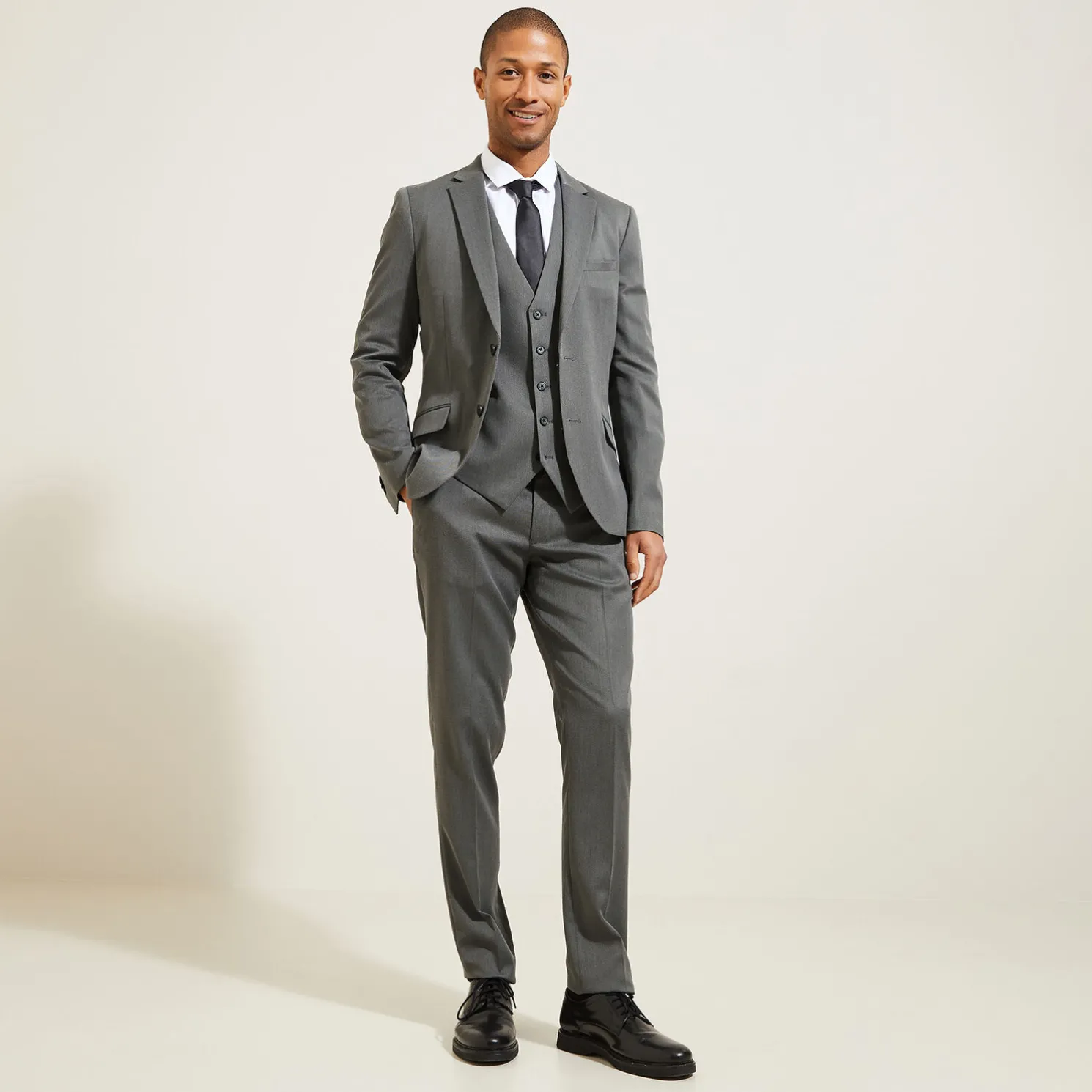 Slim effen kostuumgilet