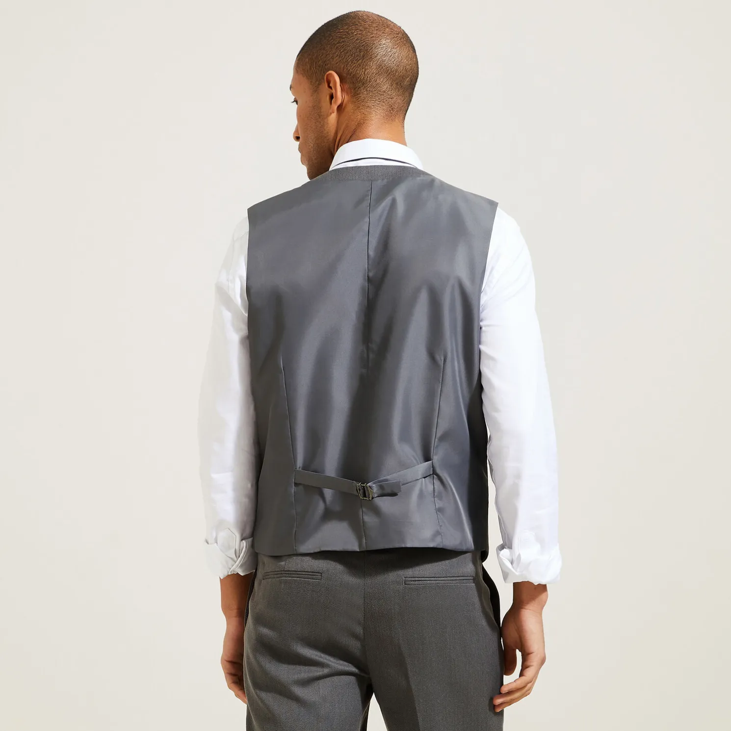 Slim effen kostuumgilet