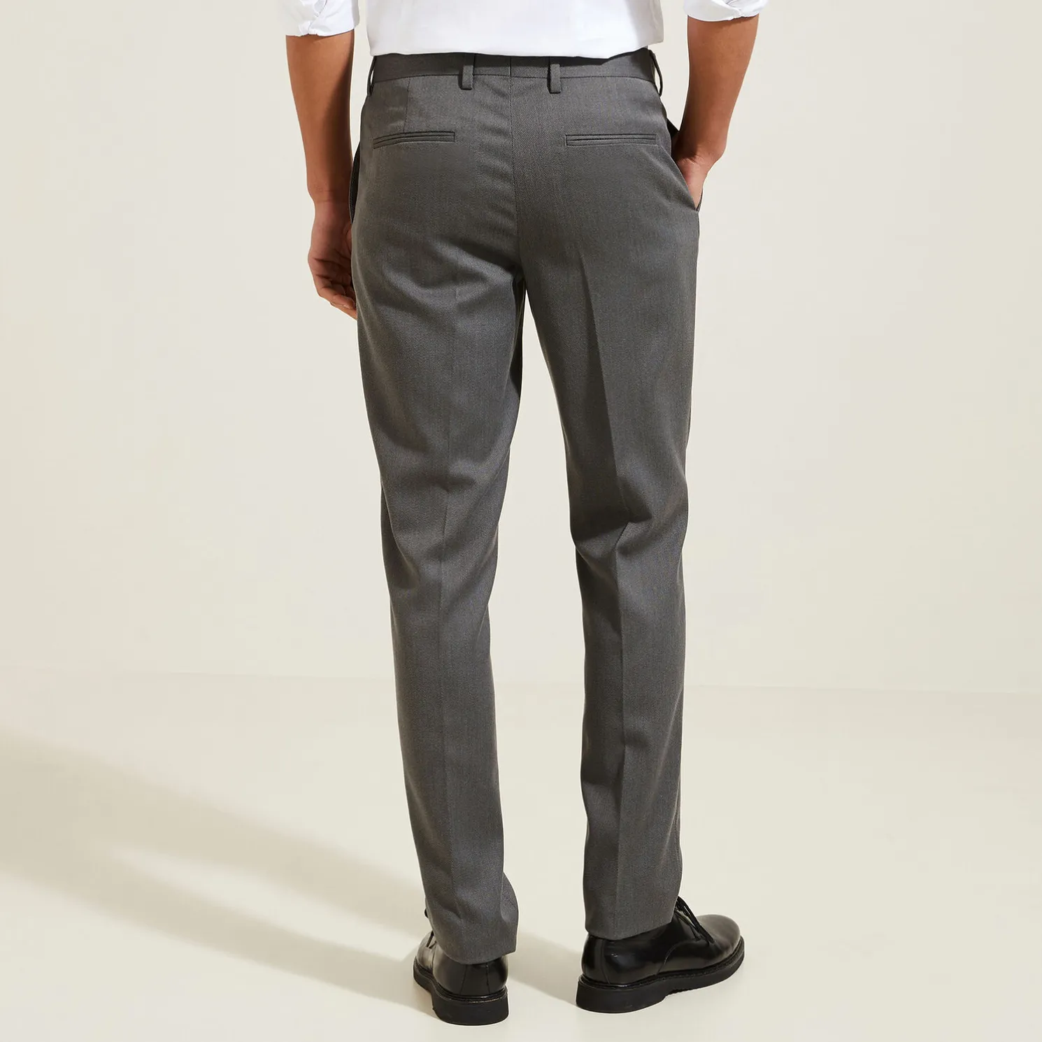 Slim effen kostuumbroek