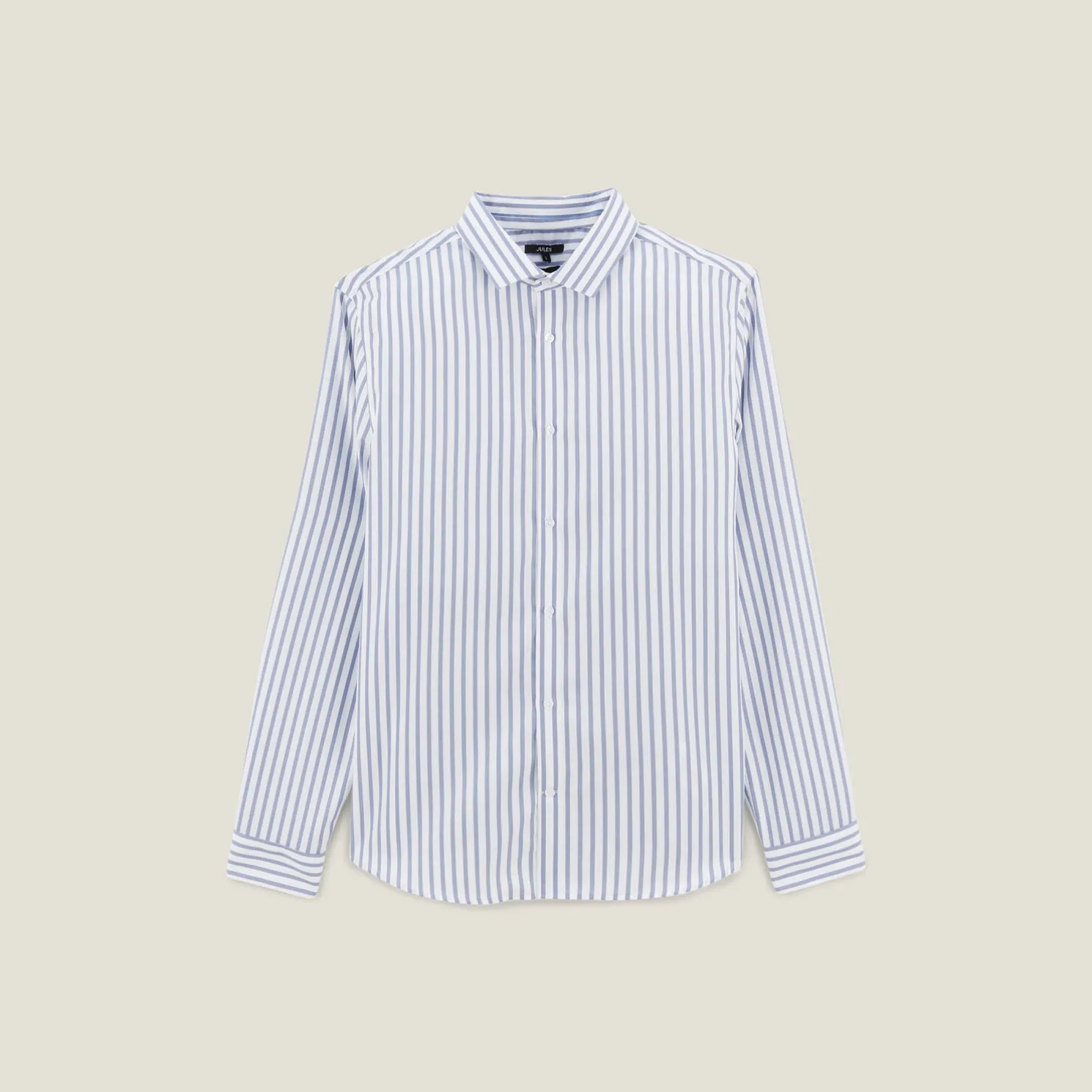 Slim fit gestreept katoenen overhemd, strijkvrij