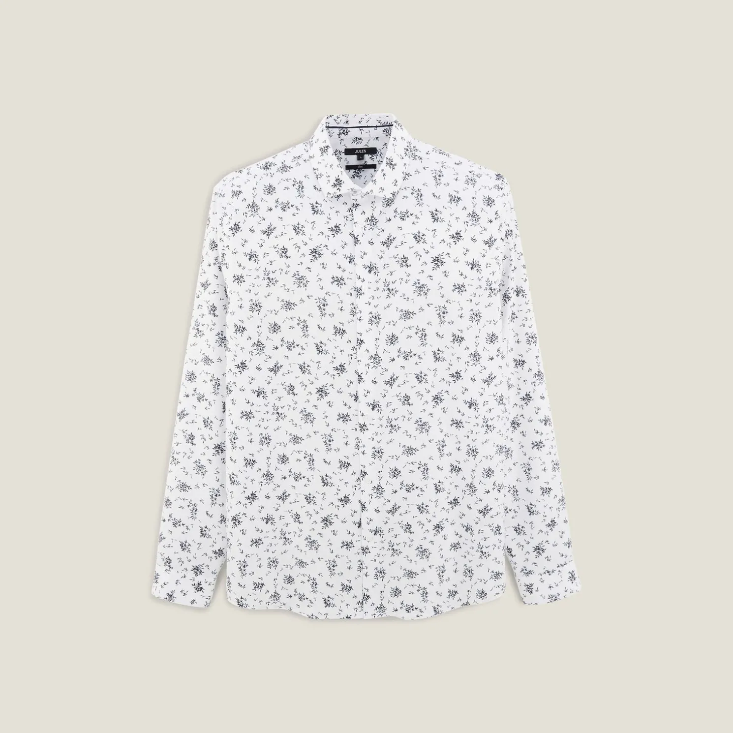 Slim hemd met bloemenprint in katoen