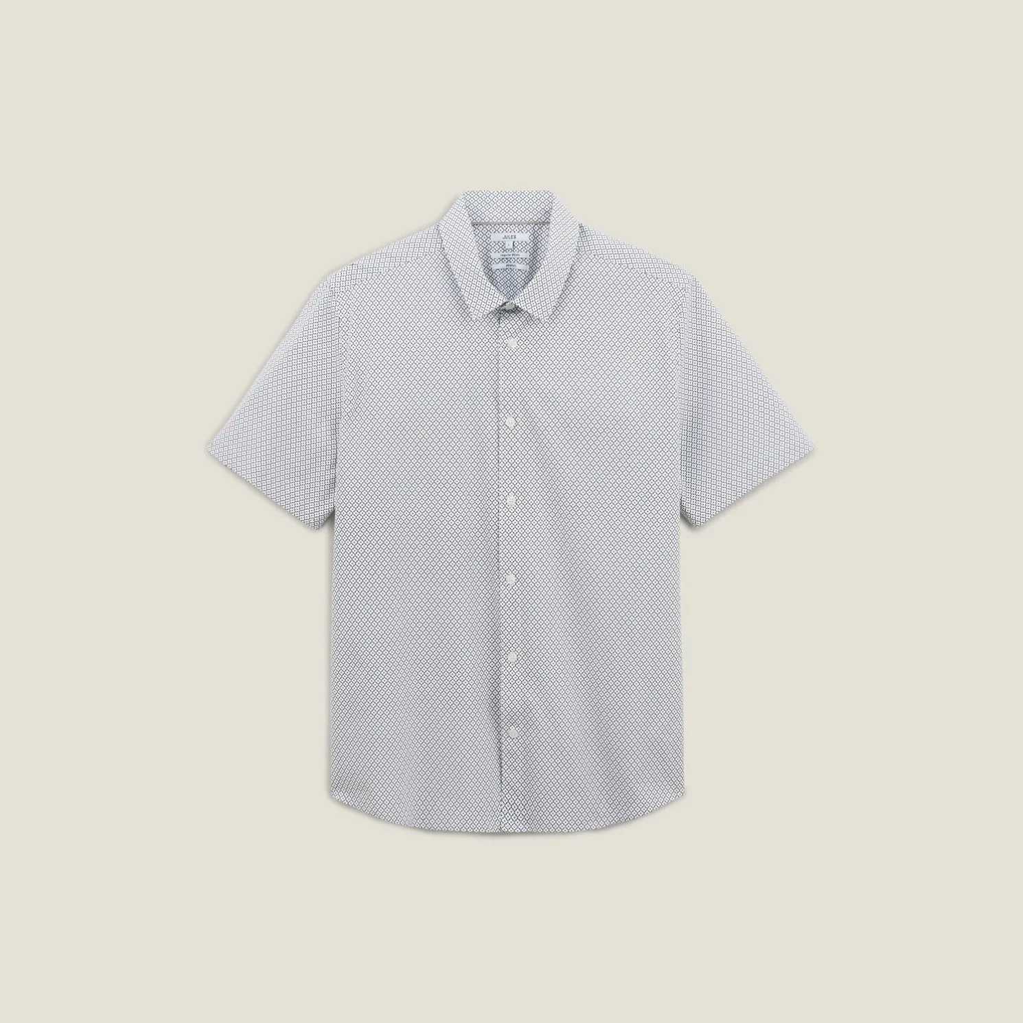 Slim hemdje met geometrische print in biokatoen